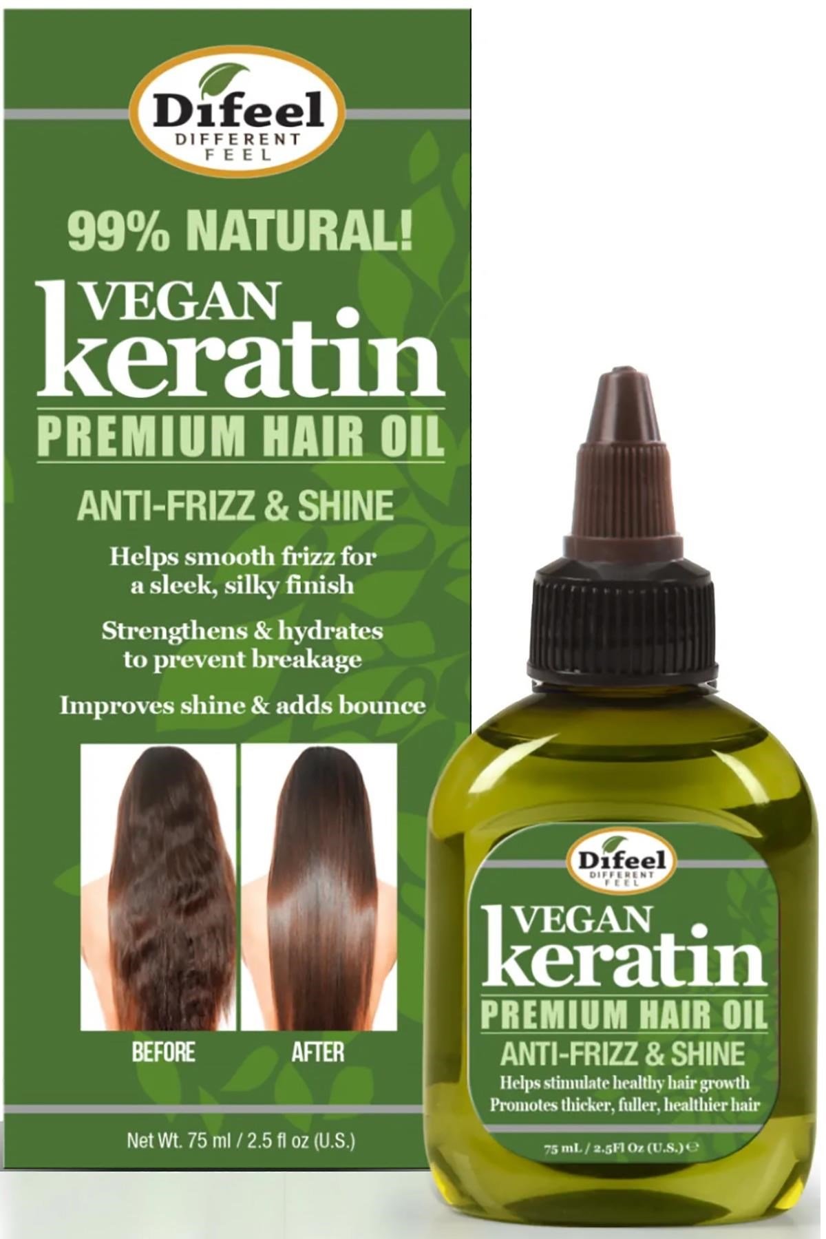Difeel Vegan Keratin Kabarma Karşıtı Saç Bakım Yağı 75ML