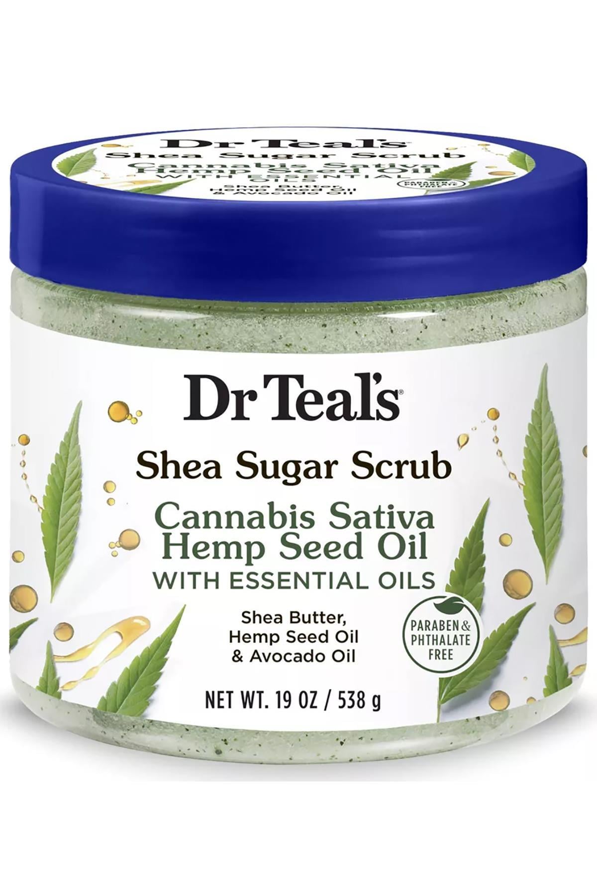 Dr.Teal's Shea Sugar Scrub Hemp Seed Oil Vücut Şeker Peeling 538GR