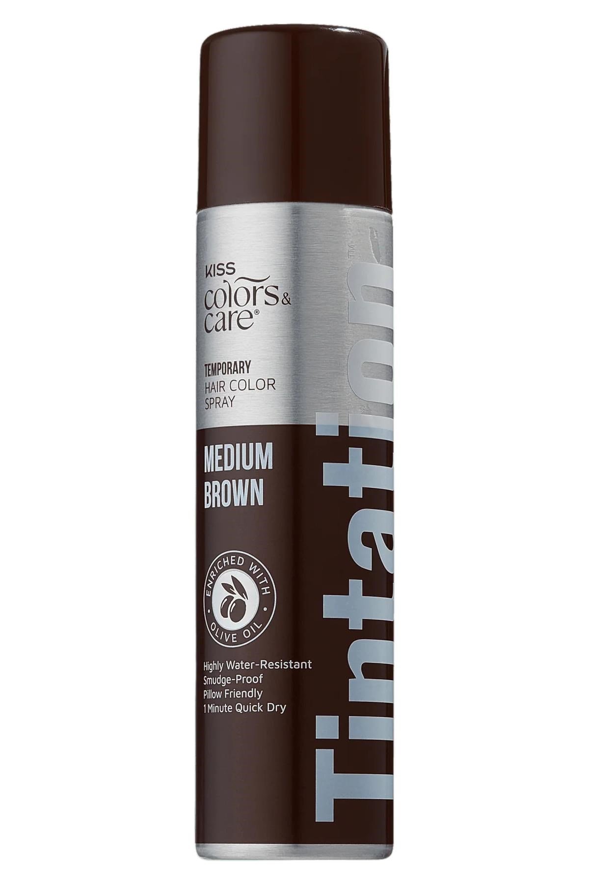 Kiss Colors & Care Orta Kahve Saçlar İçin Gri-Beyaz Kapatıcı Sprey 113GR