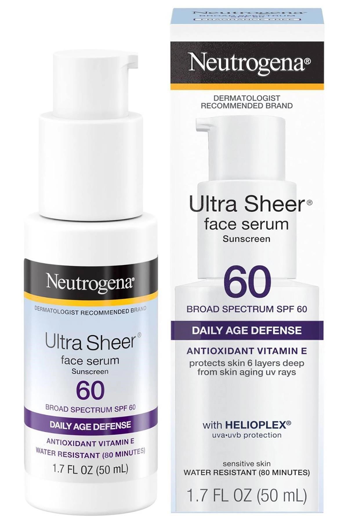 Neutrogena Ultra Sheer SPF60 Güneş Koruyucu Yüz Serumu 50ML SKT:01/2027