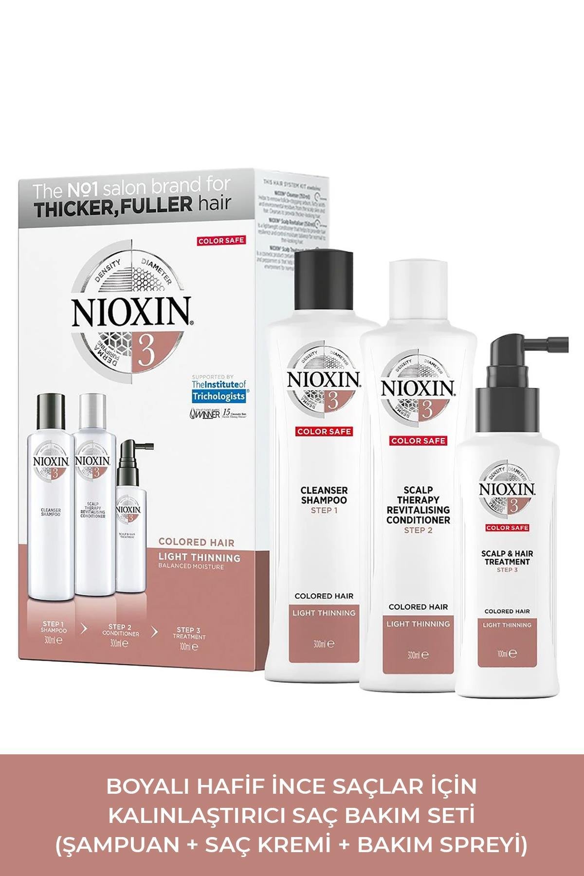 Nioxin System Kit 3 - Boyalı Hafif İnce Saçlar İçin Kalınlaştırıcı Bakım