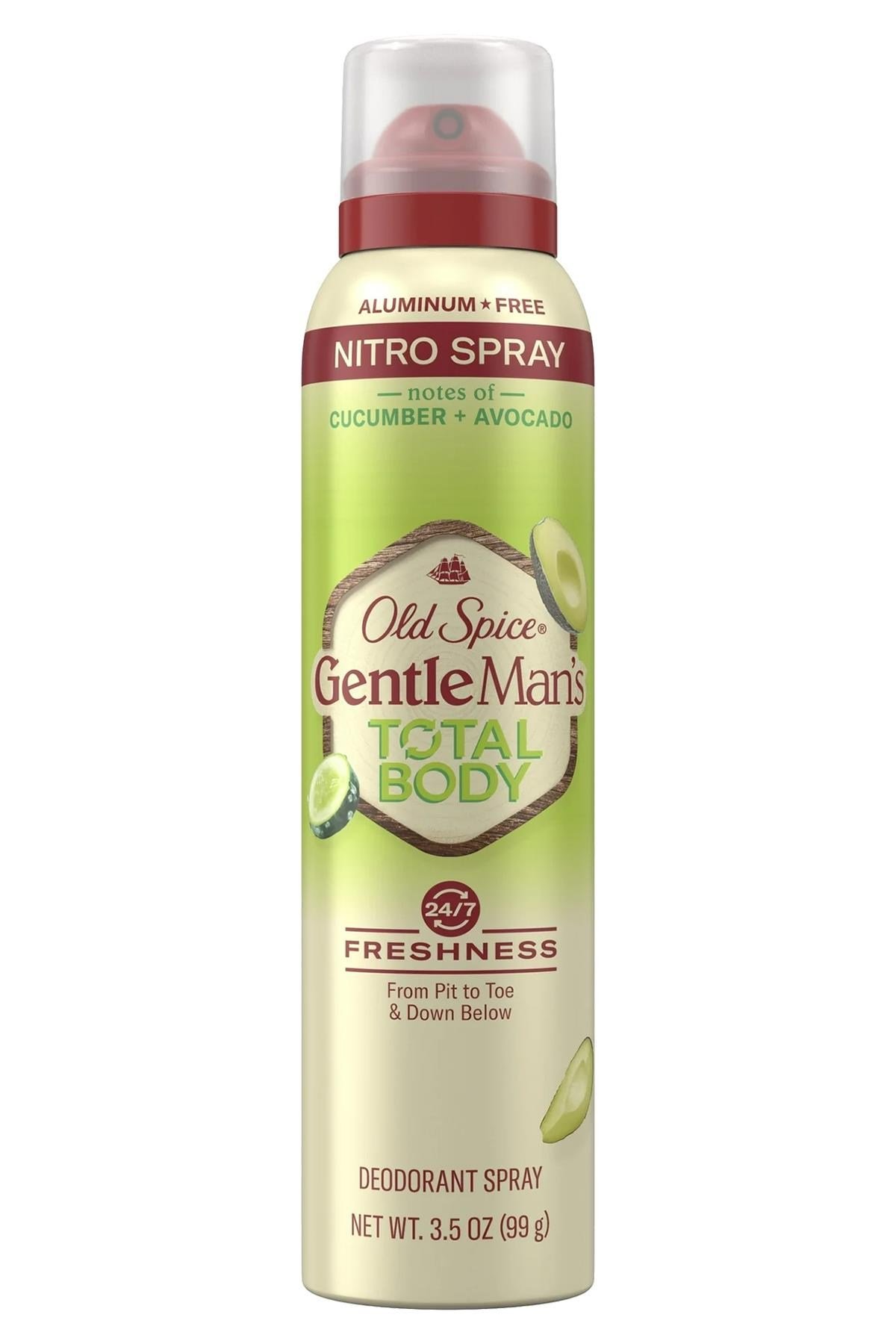 Old Spice Cucumber + Avocado Alüminyumsuz Tüm Vücut Sprey Deodorant 99GR