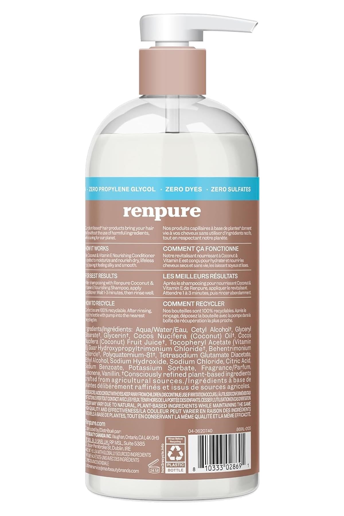 Renpure Hindistan Cevizi ve Vitamin E Besleyici Saç Kremi 710ML