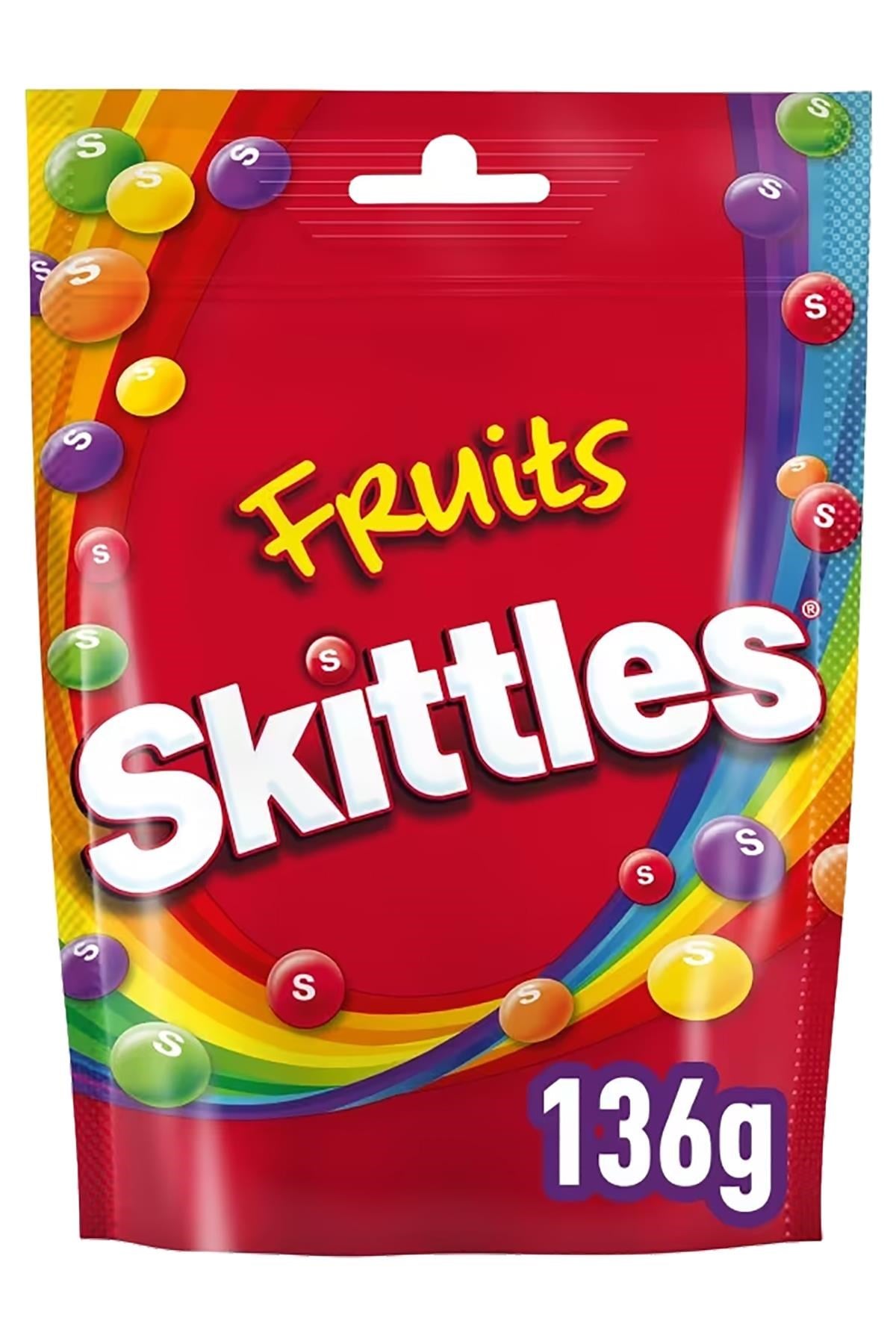 Skittles Fruits Meyve Aromalı Draje Şekerleme 136GR