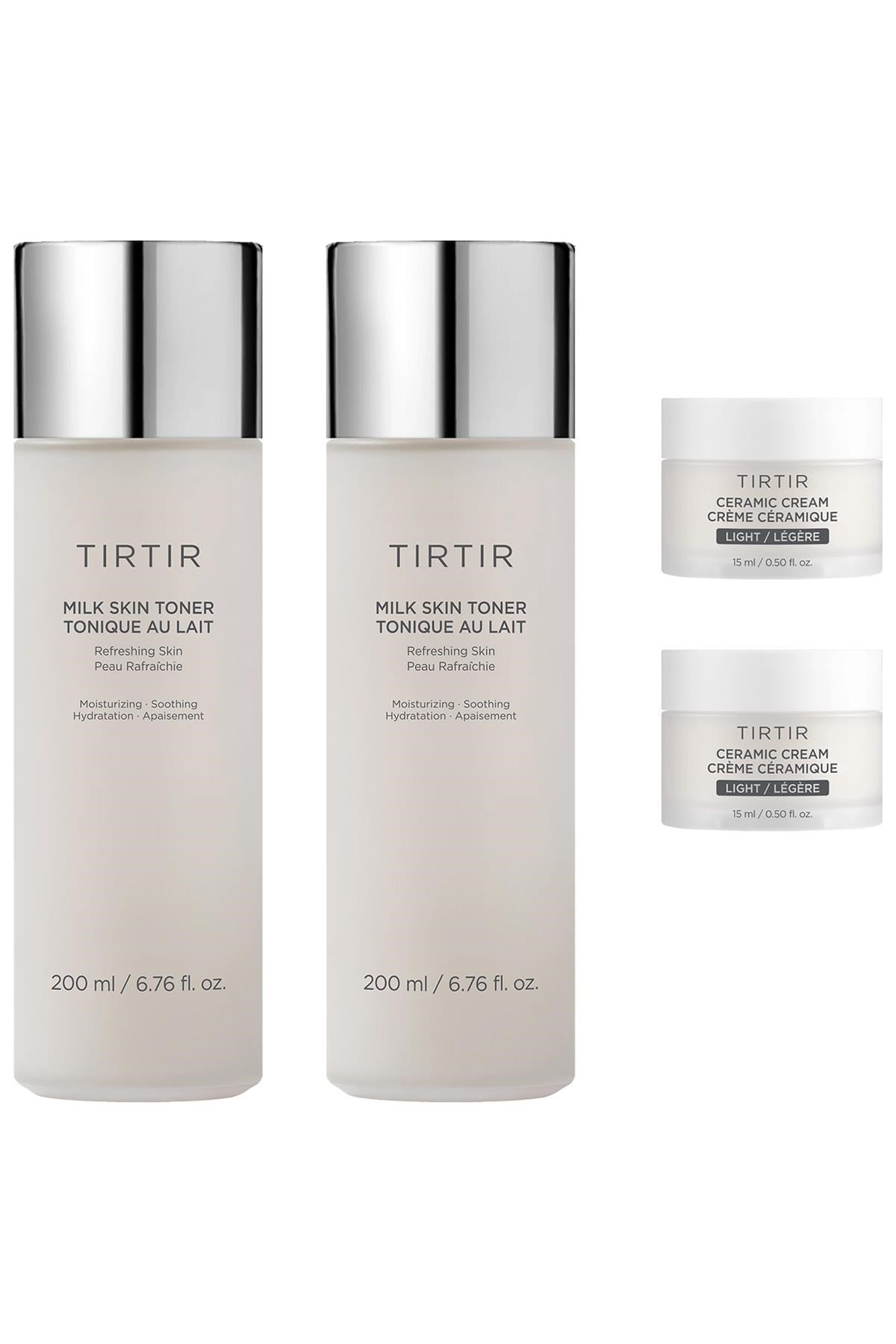 Tırtır Milk Skin Toner ve Ceramic Cream Light Cilt Bakım Seti 2x200ML + 2x15ML