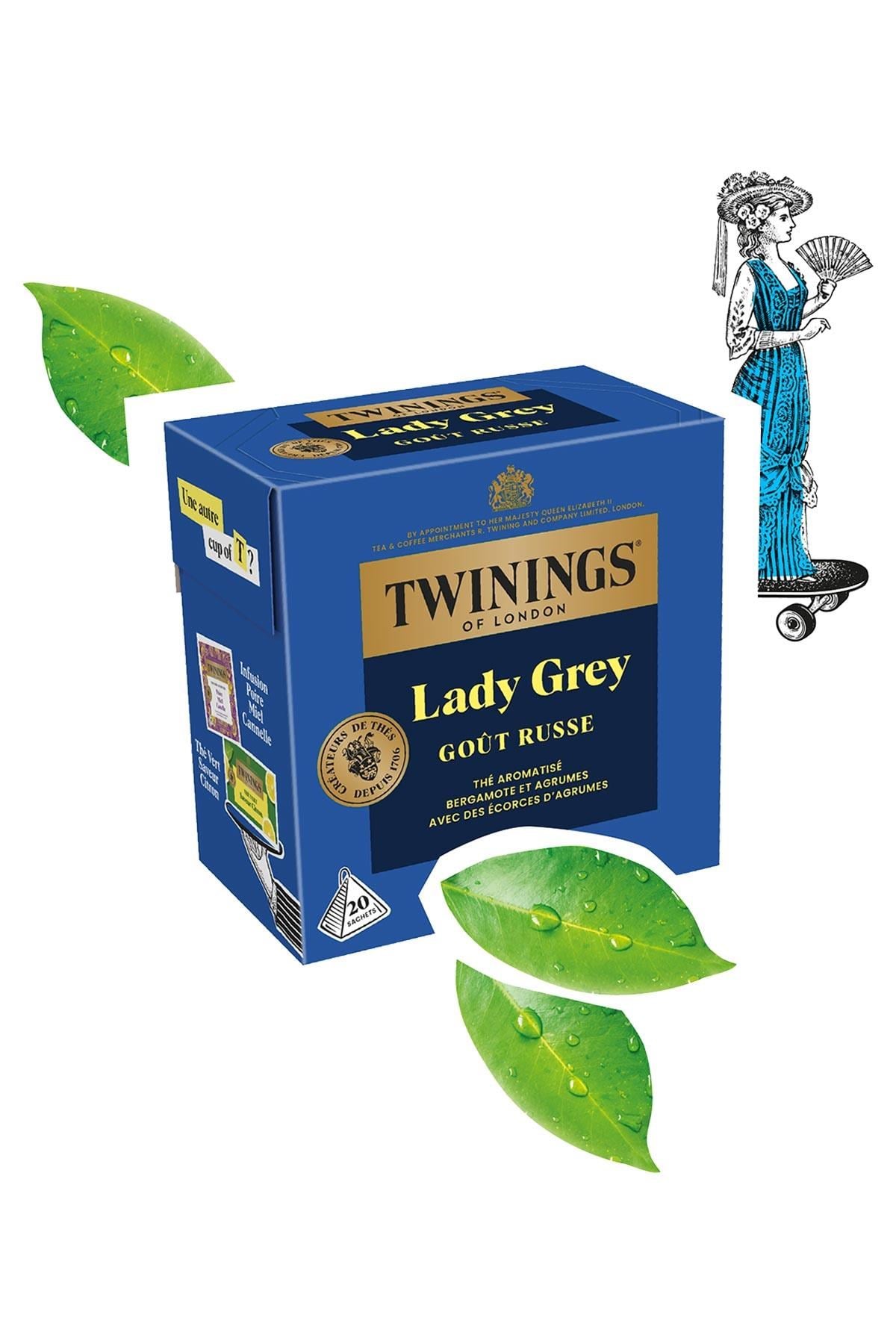 Twinings Lady Grey Bergamot ve Narenciye Aromalı Siyah Çay 20 Bardak Poşet