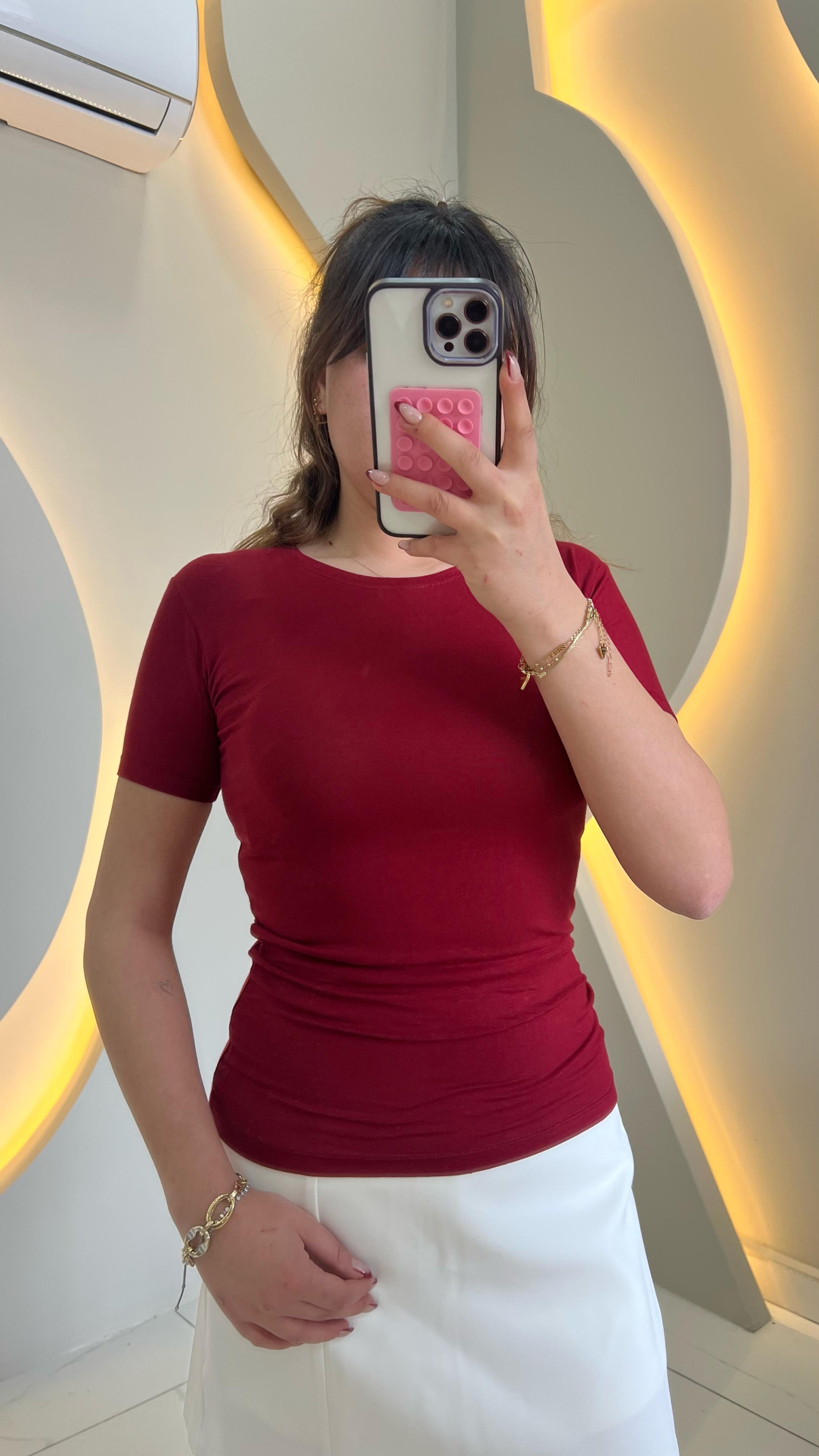 Kırmızı Modal Basic Tshirt