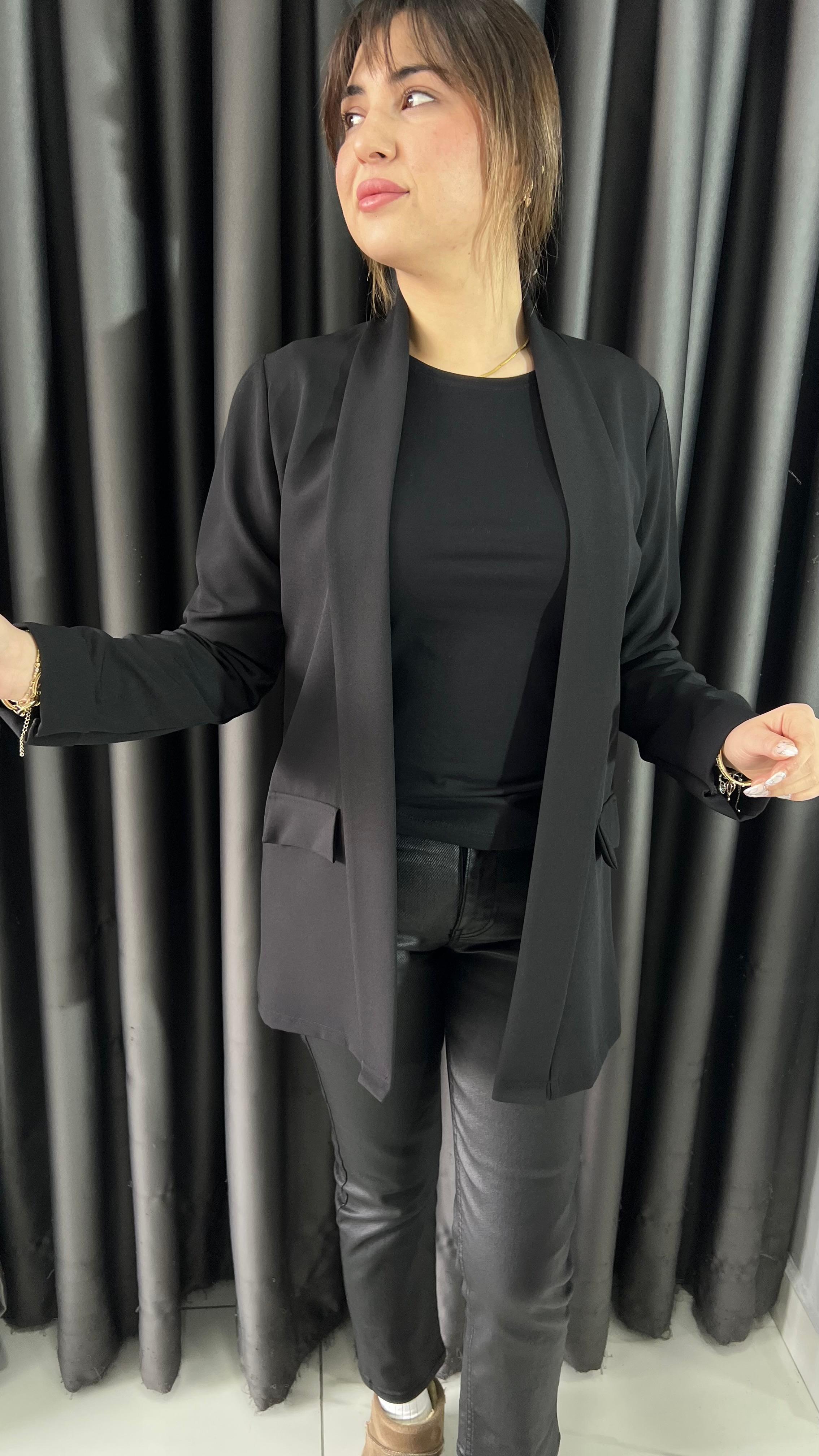 Krep İnce Siyah Ceket