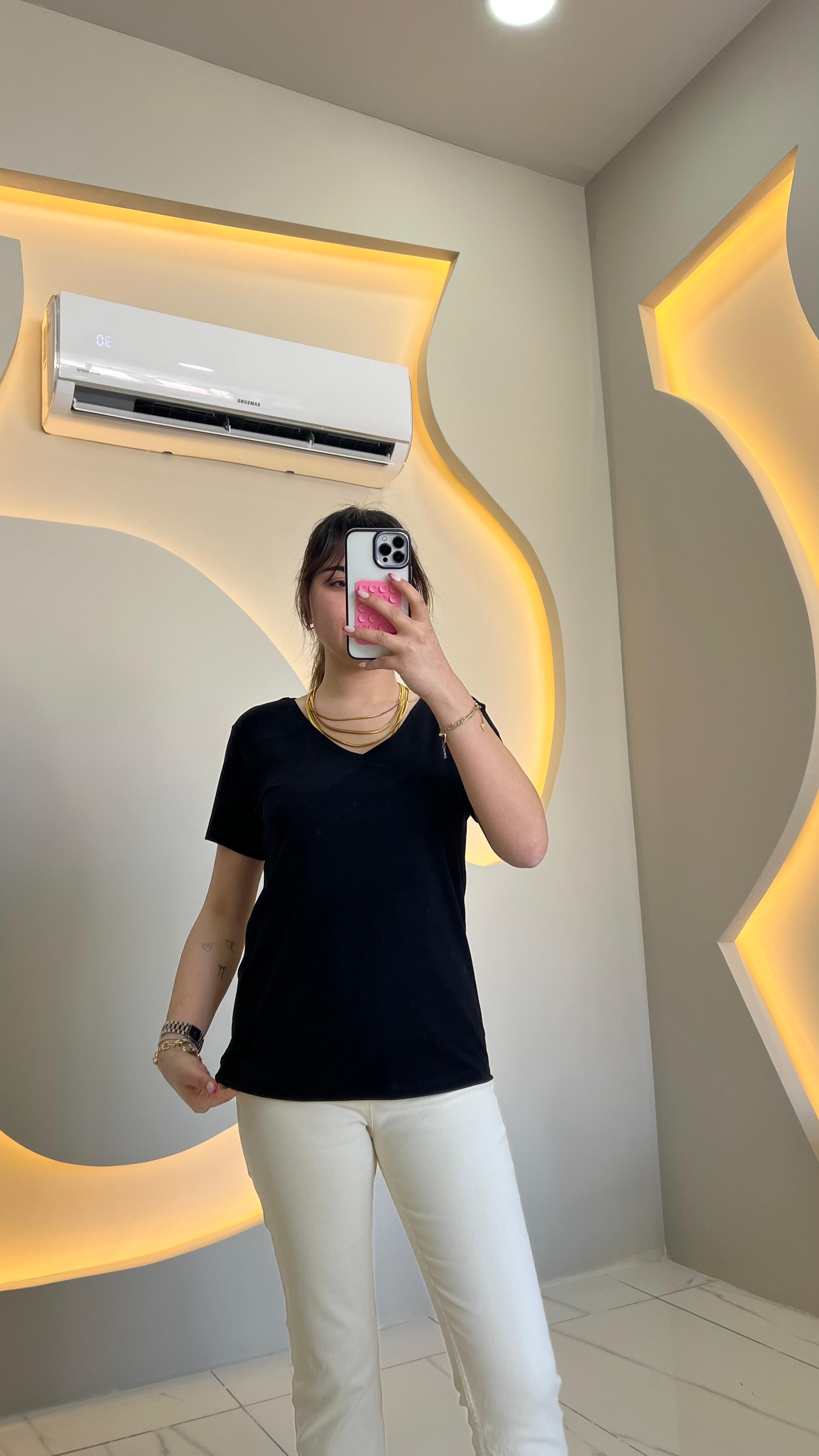 Siyah Modal V Yaka Basic