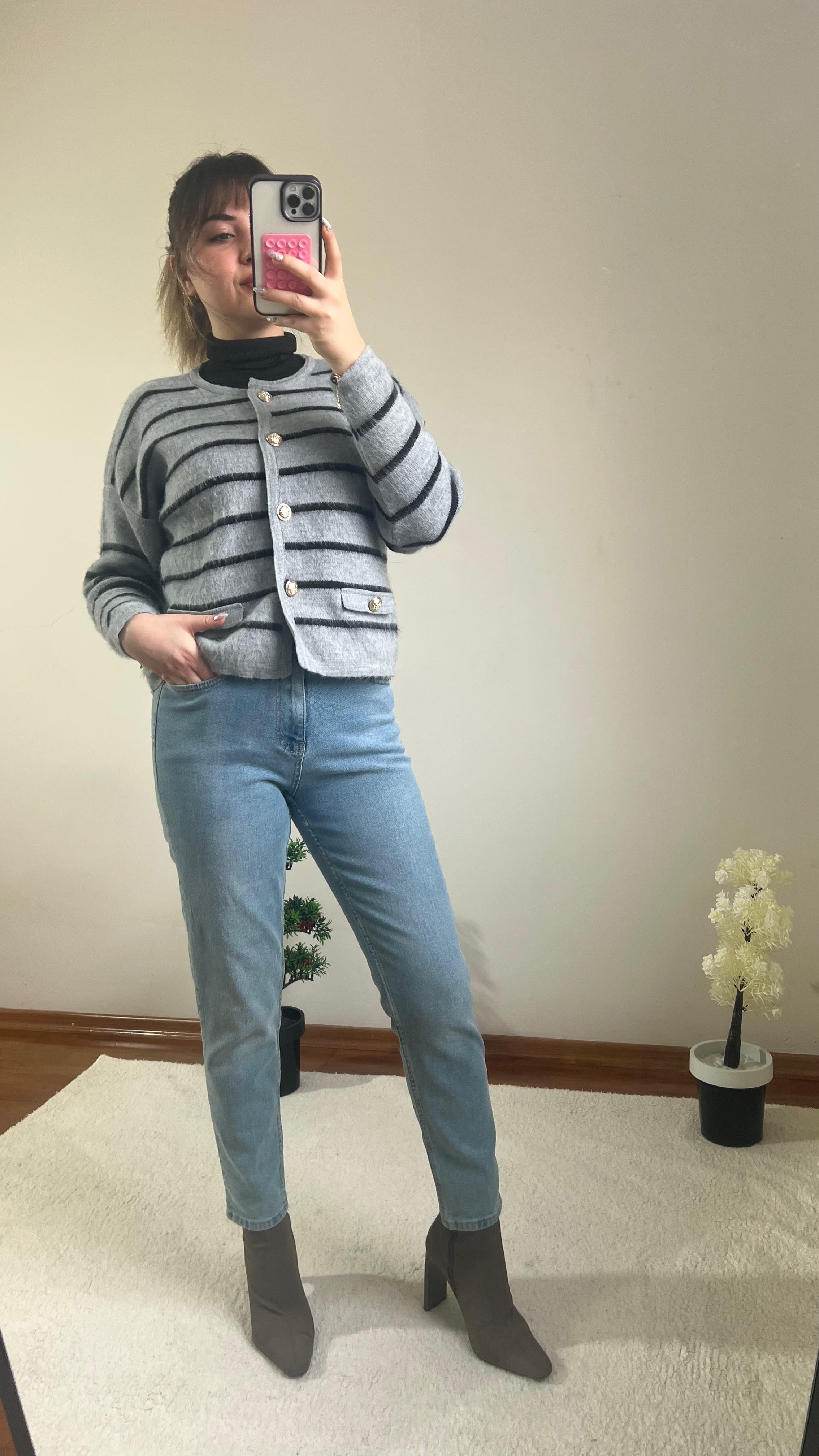 Yüksek Bel Mom Jean