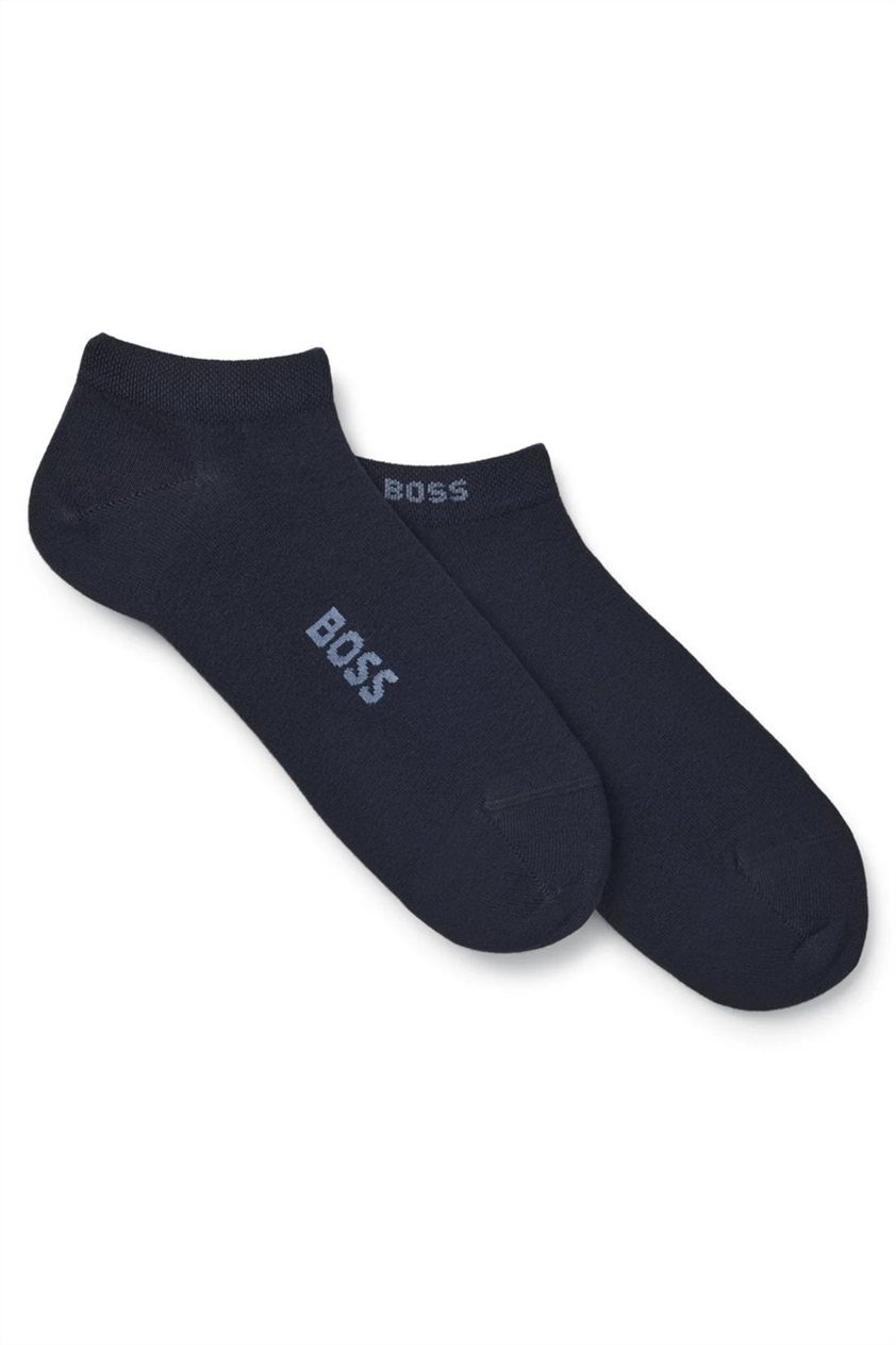 BOSS 2P As Logo Bamboo Erkek 2li Çorap Mavi