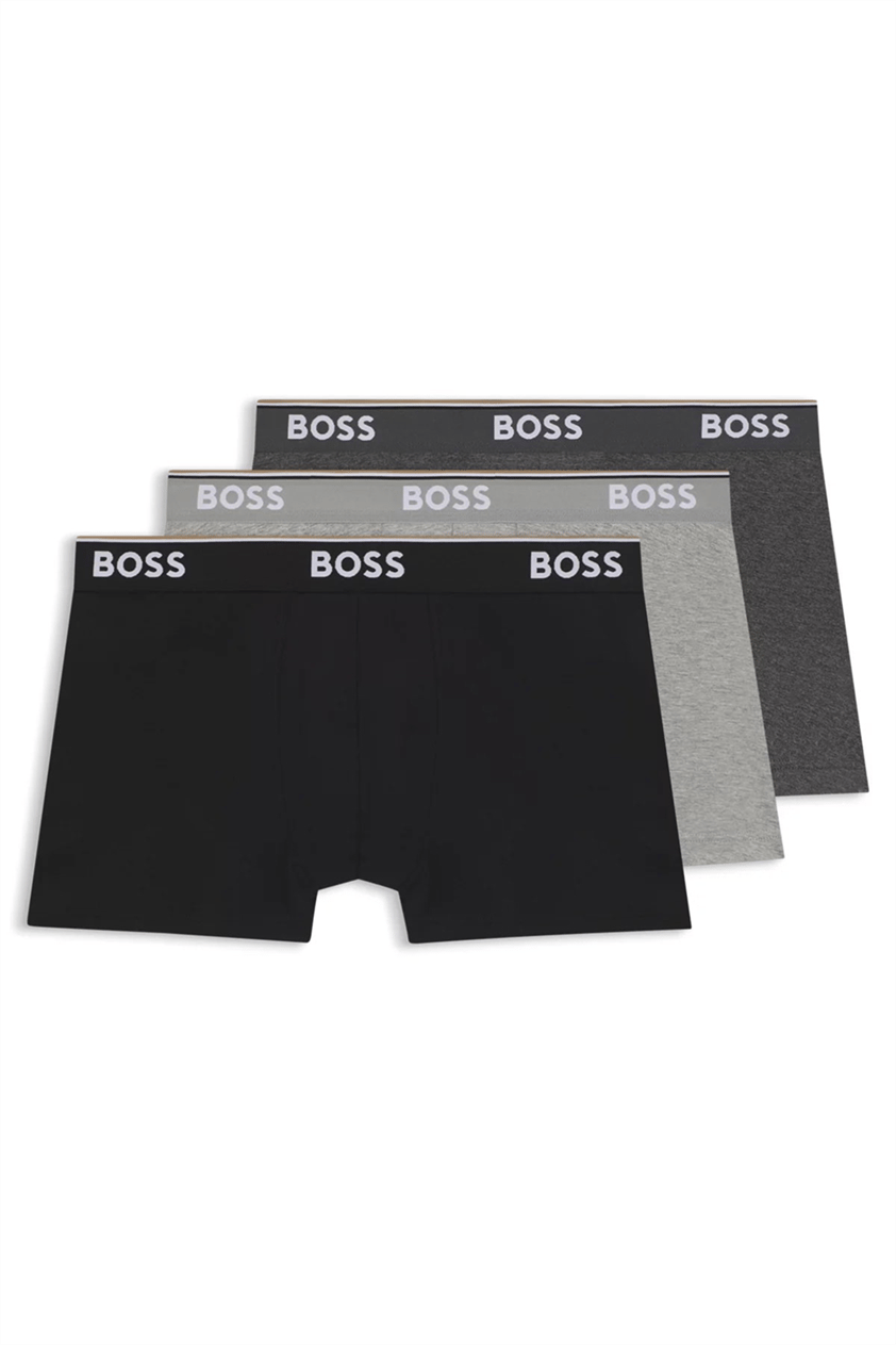 Boss Trunk 3P Power Erkek 3lü Boxer Gri