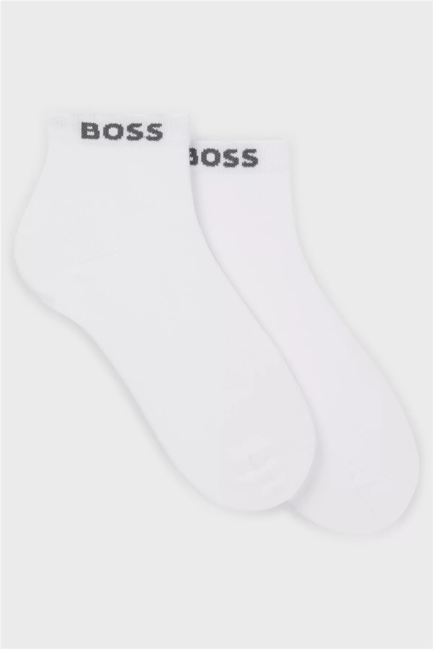 Boss Uni Erkek 2li Çorap Beyaz