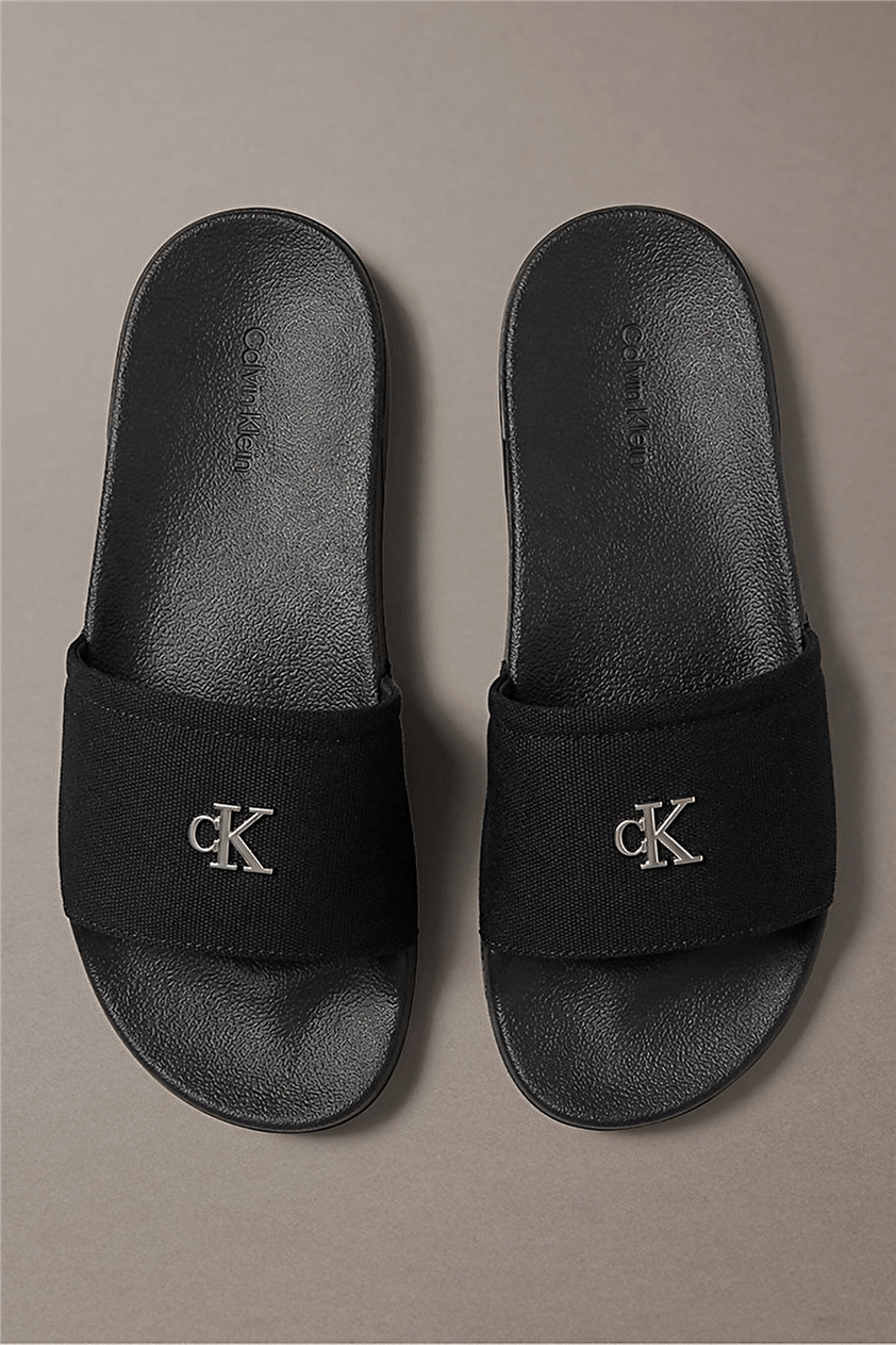 Calvin Klein Ess Slide Canvas Hdw Kadın Terlik Siyah