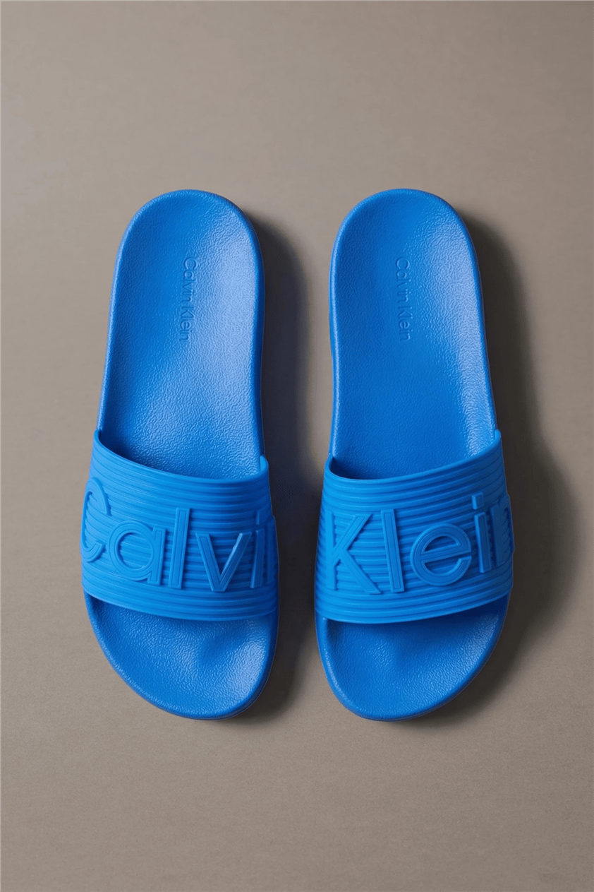 Calvin Klein Ess Slide Texture Erkek Terlik Mavi