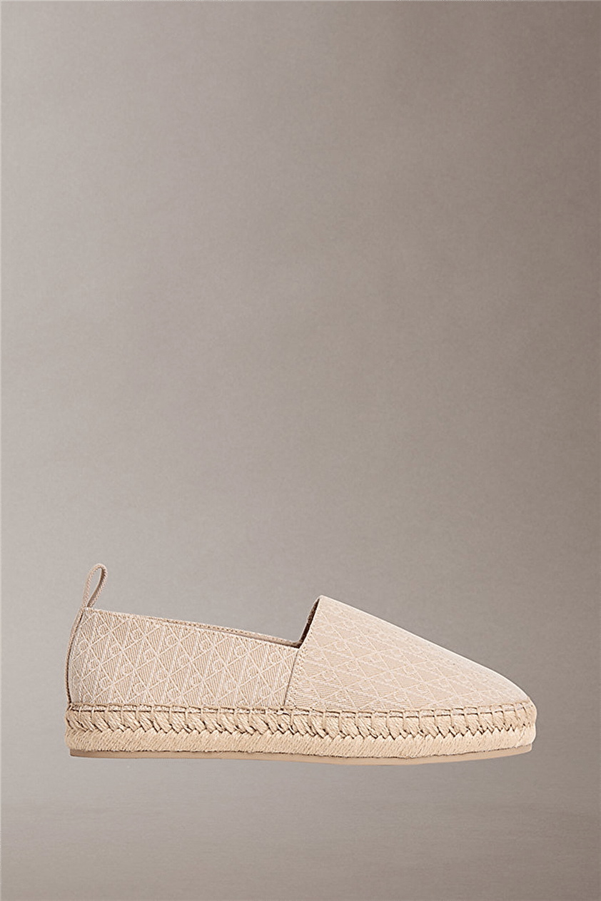Calvin Klein Oblique Espadrille A Kadın Espadril Bej