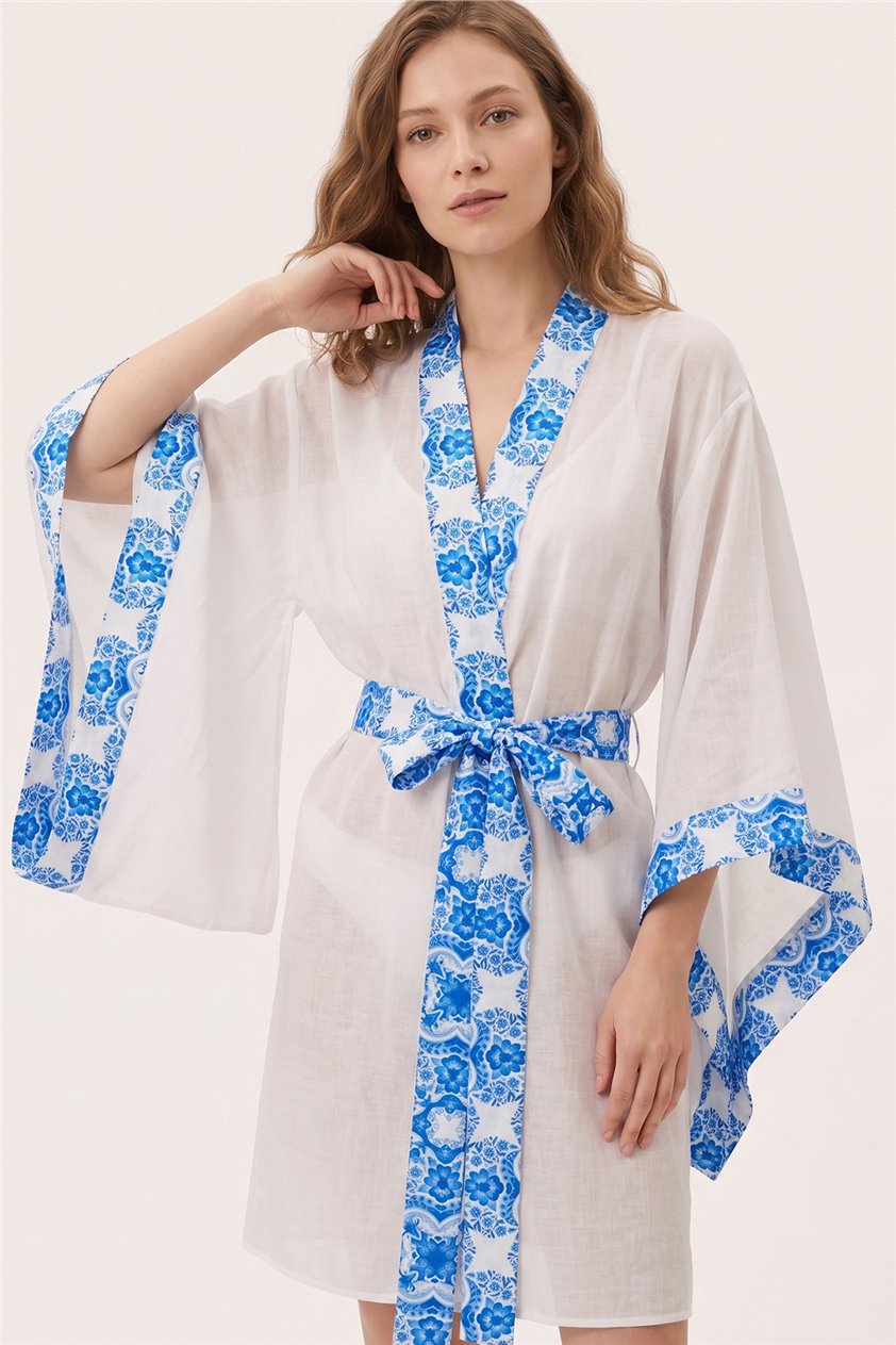 Lalamia Kadın Vual Baskılı Kaftan Çok Renkli