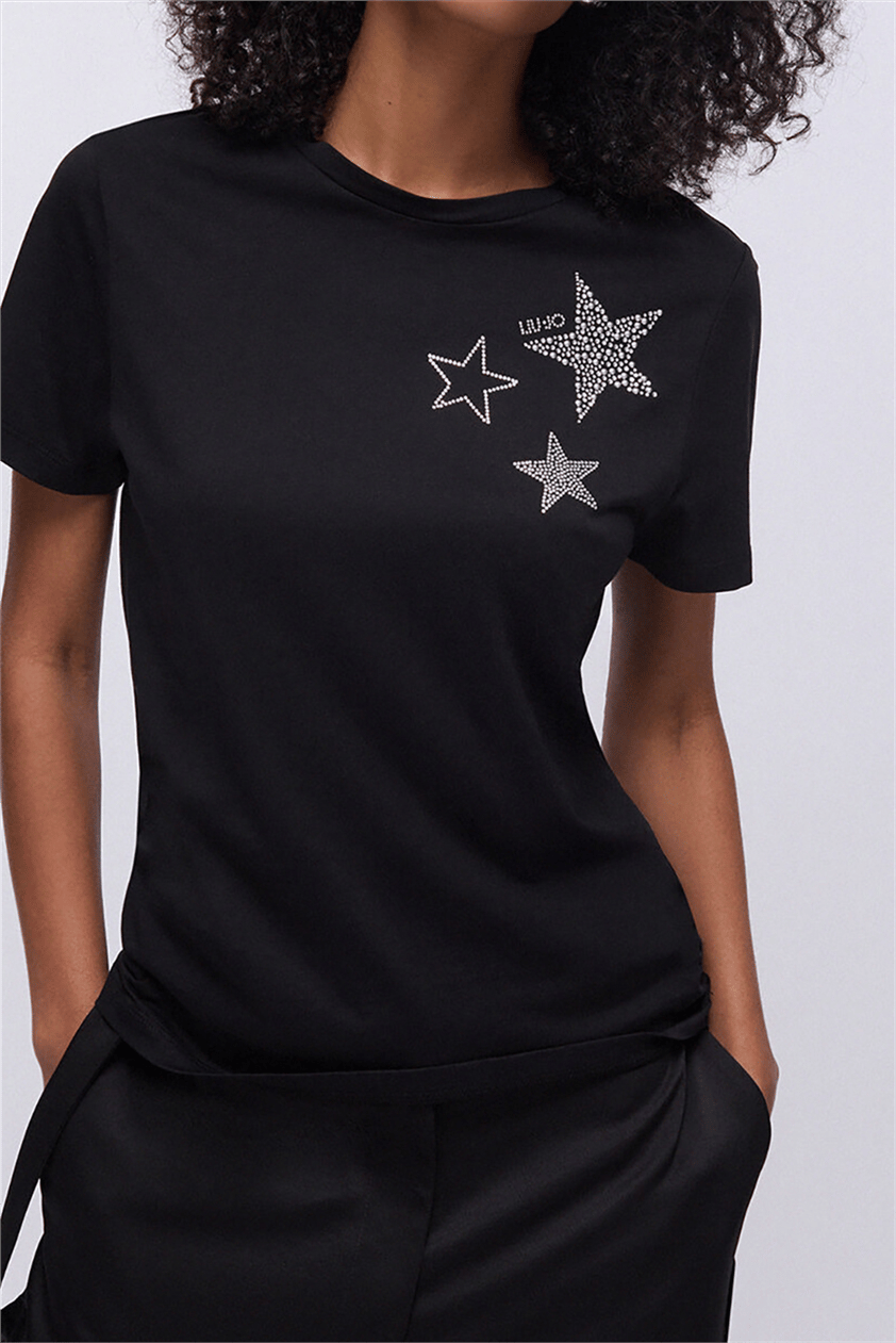 Liu Jo Ecs T-Shirt Moda M/C Kadın Bisiklet Yaka T-Shirt Çok Renkli