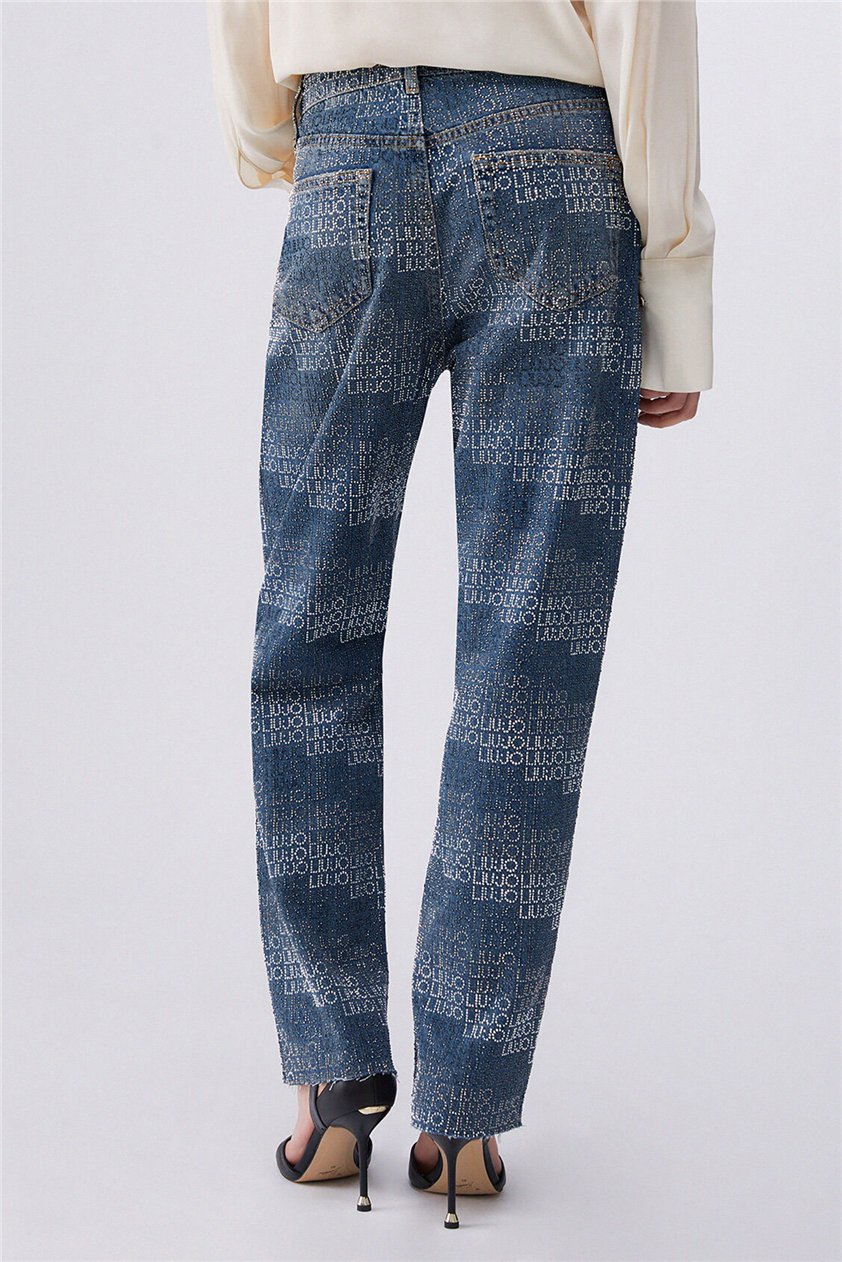 Liu Jo Pant.Straight Fit Hw Kadın Jean Pantolon Mavi