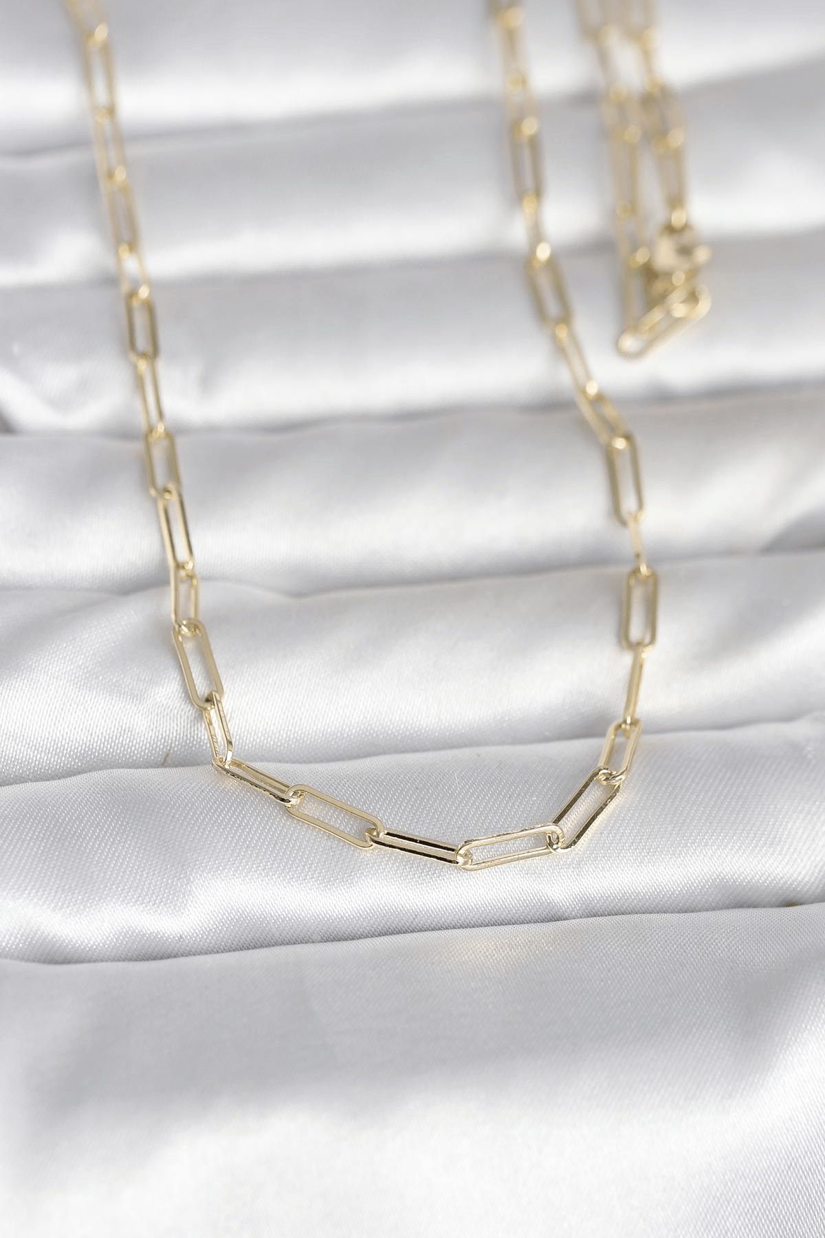 CM 14K Gold Renk Ataç Zincirli Model 60 cm Kadın Kolye