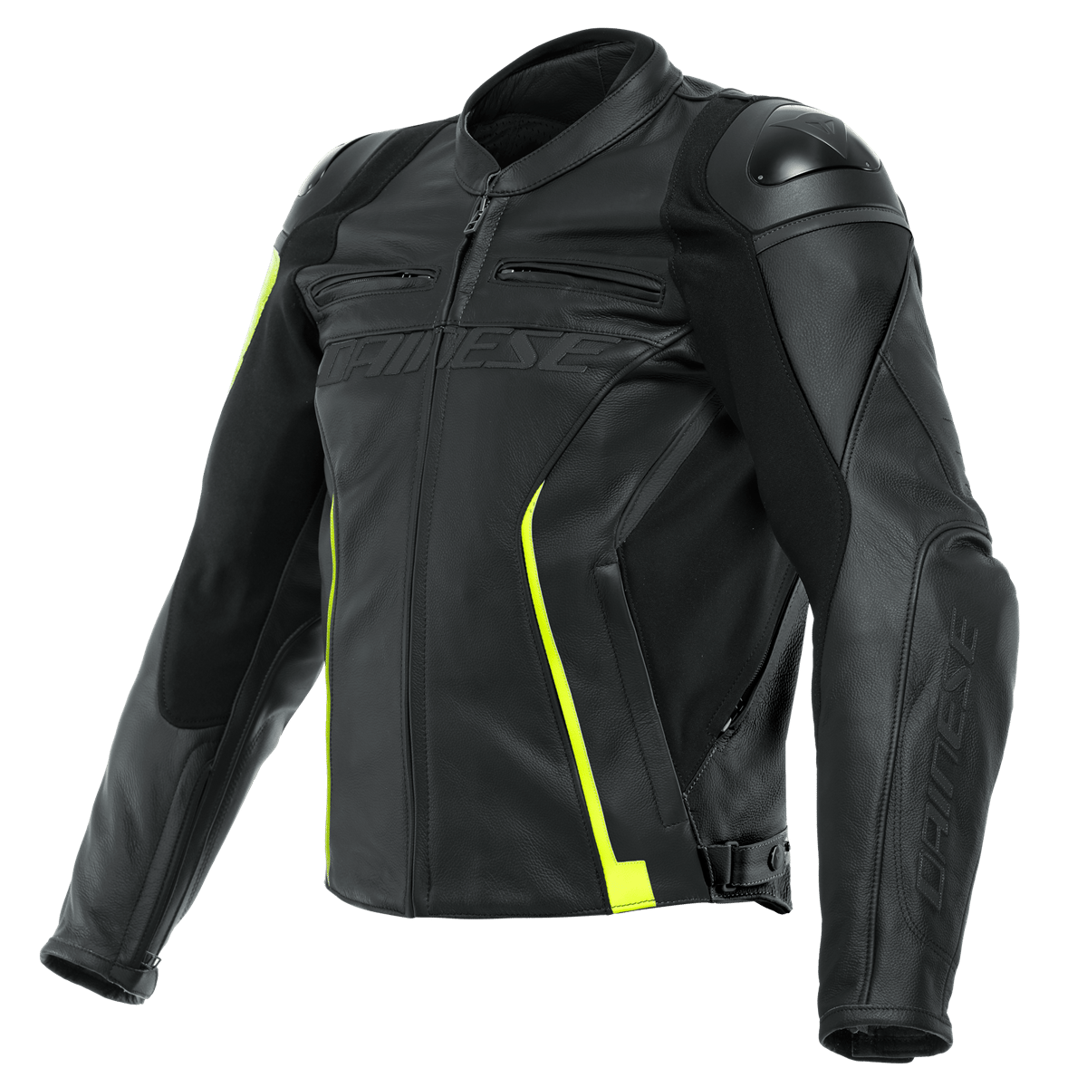 DAINESE CEKET/VR46 CURB LTHR BLK FLUO YELLOW