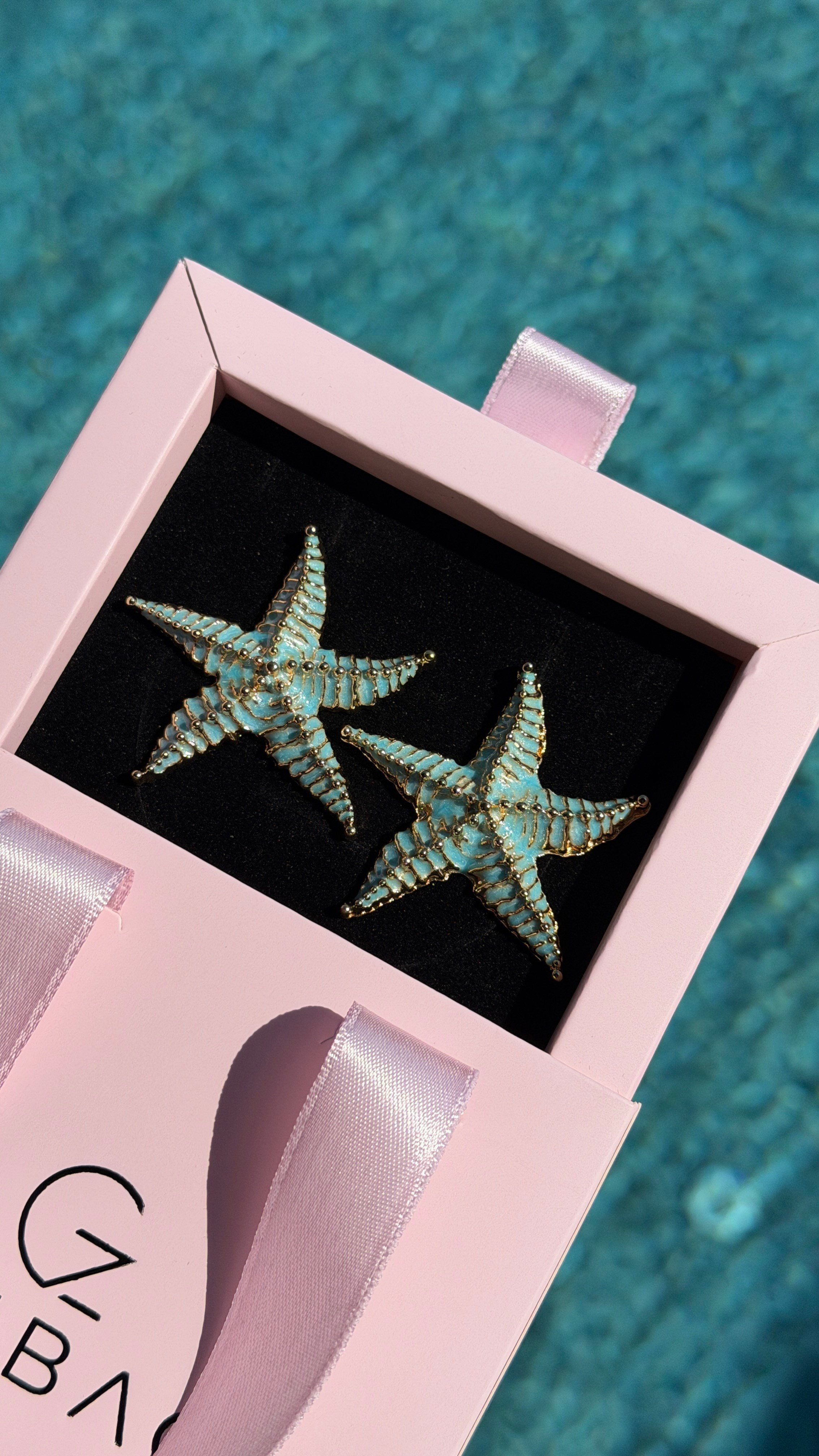 Deniz Yıldızı Küpe Mavi (4cm)
