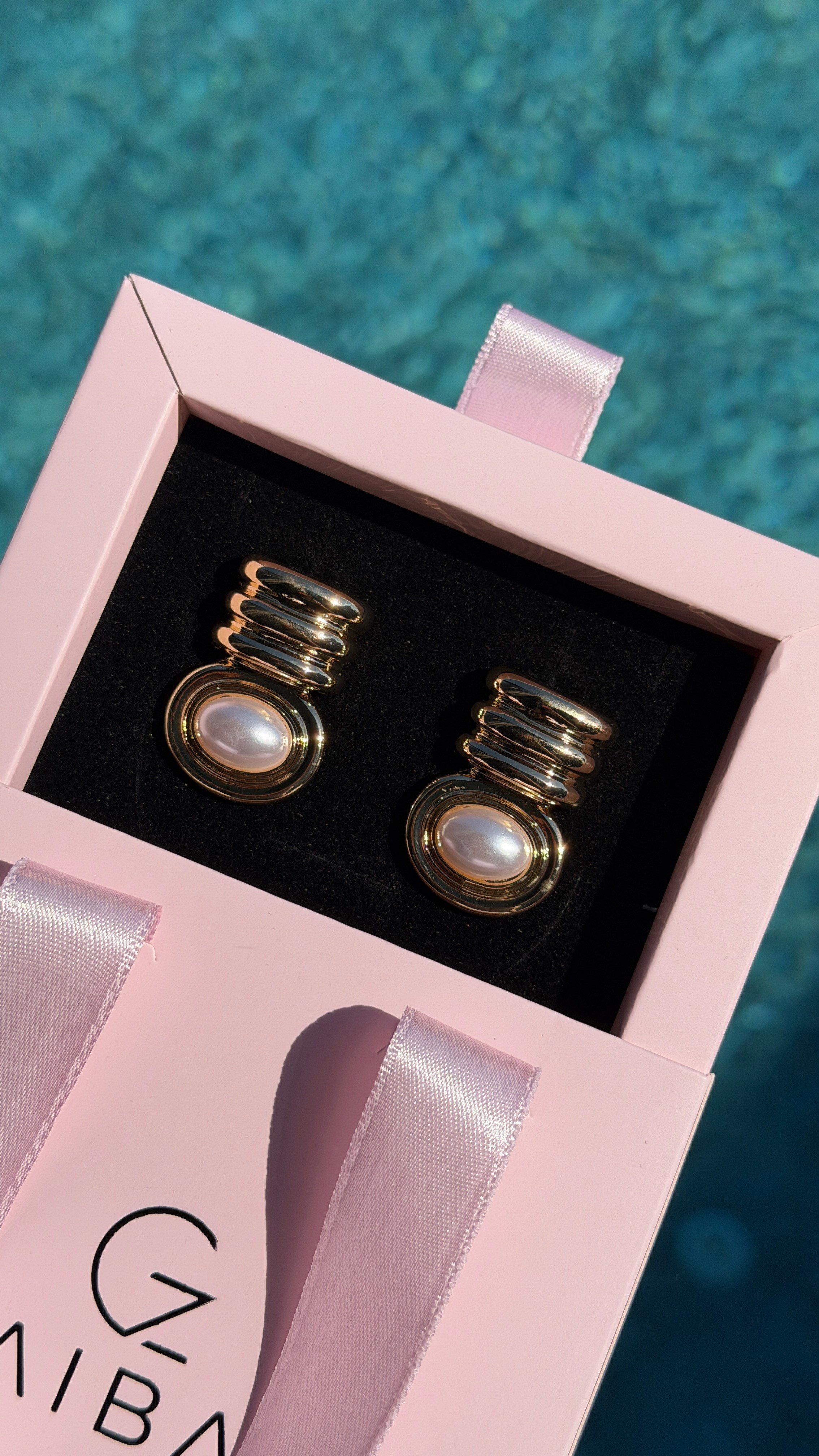 İnci Küpe Gold (3cm)