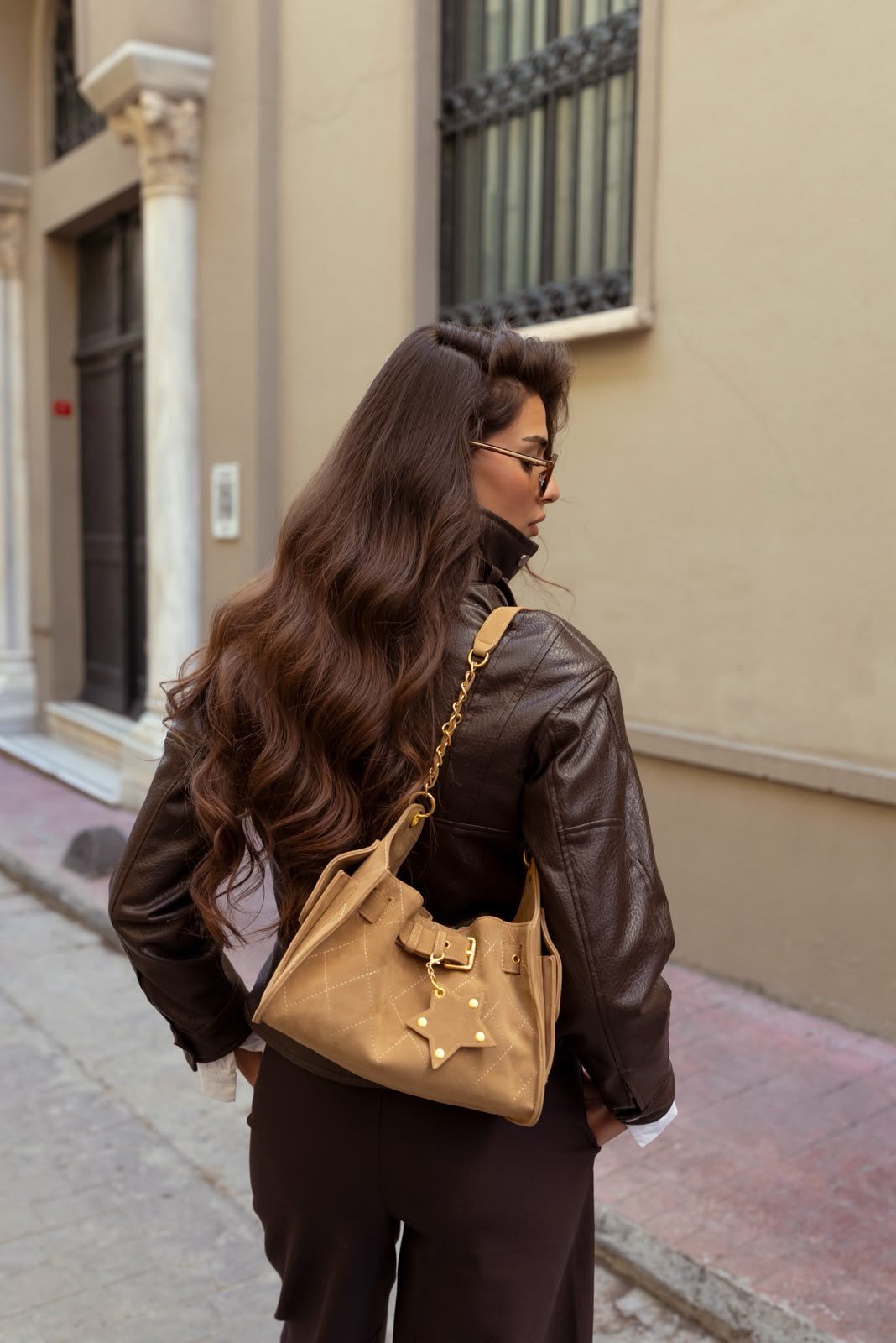 ÖN SİPARİŞ Zaya Camel Süet Modern Çanta