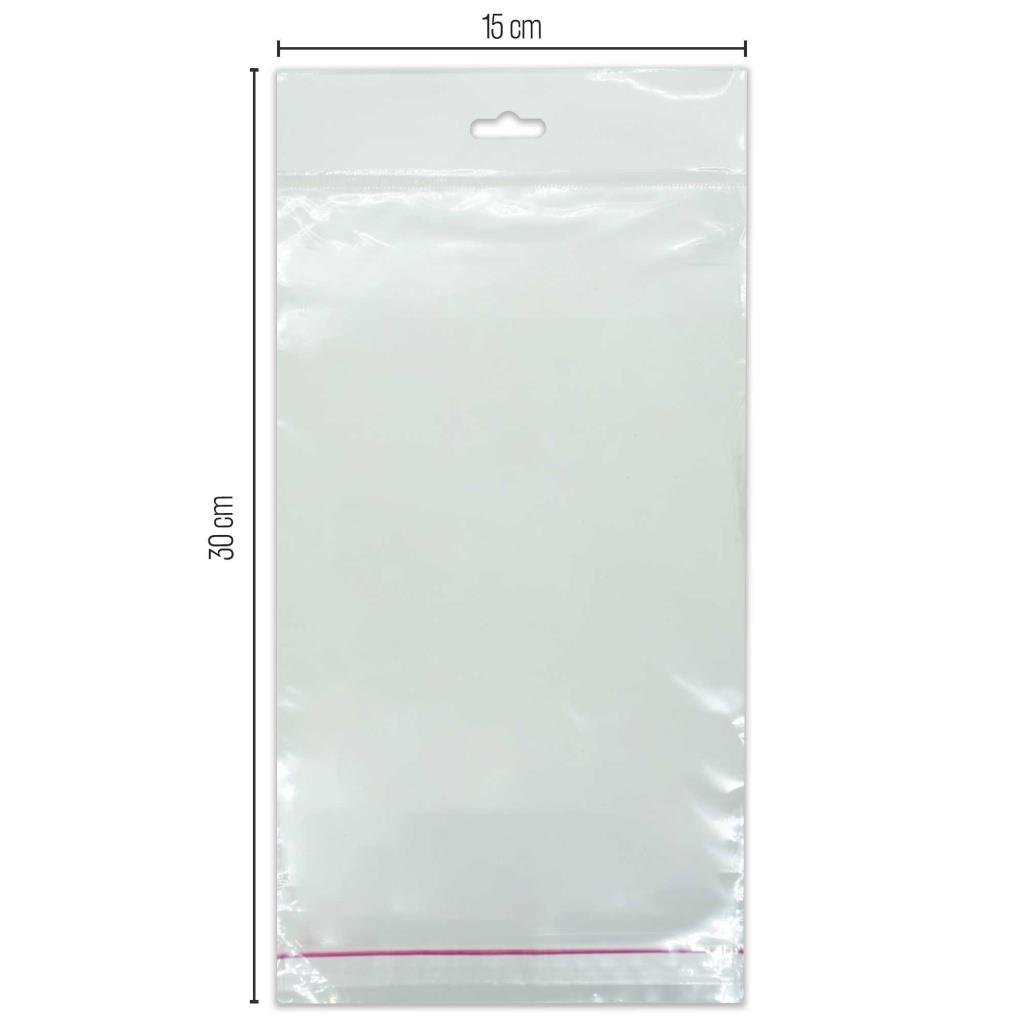 Askılı Bantlı Opp Poşet 15x30 1000 Adet