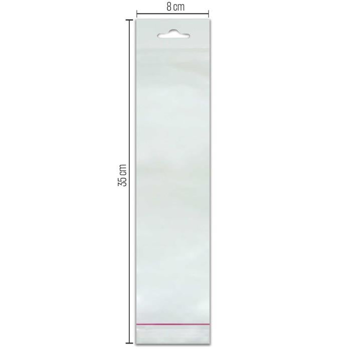 Askılı Bantlı Opp Poşet 8x35 1000 Adet