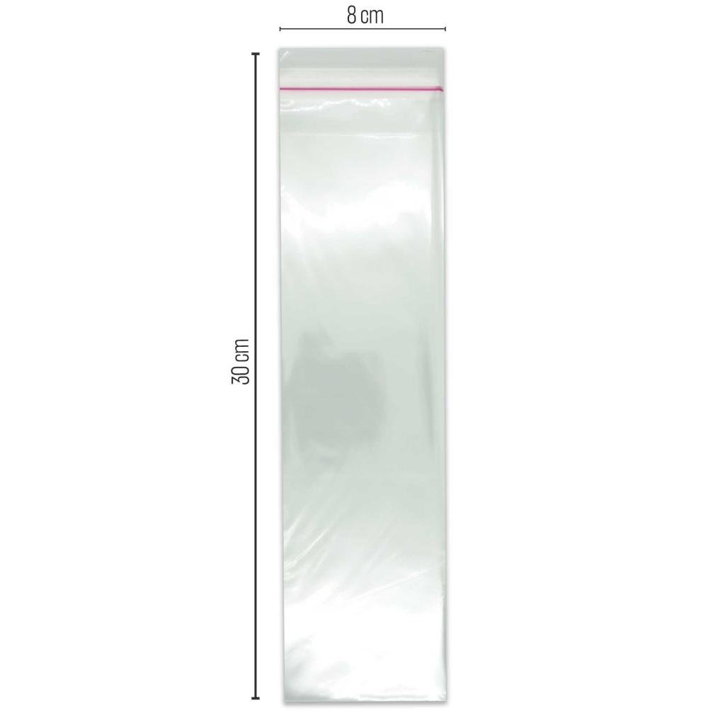 Bantlı Şeffaf Jelatin Poşet (OPP) 8x30 1000 Adet