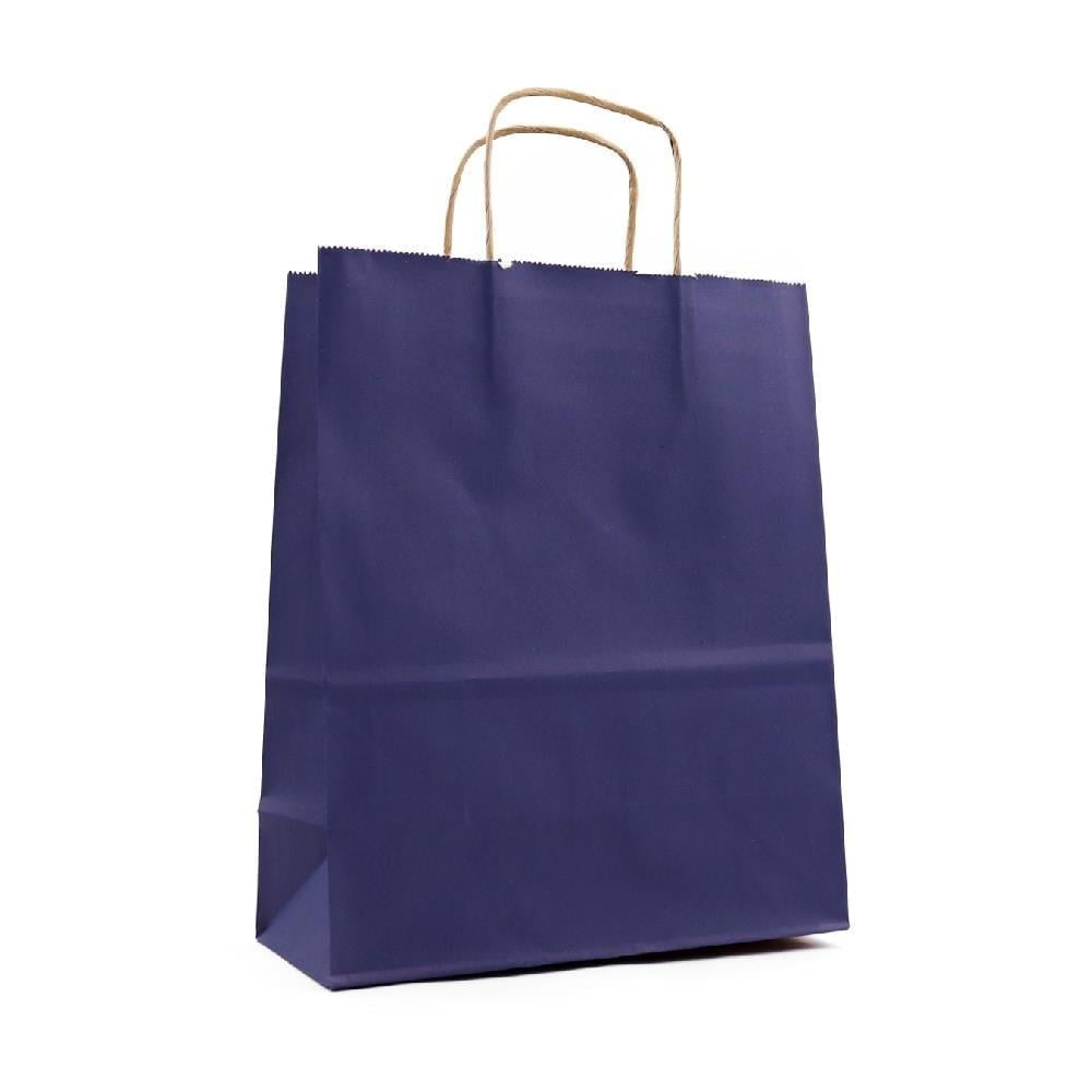 Burgu Saplı Lacivert Kağıt Çanta 25x12x31 25 Adet