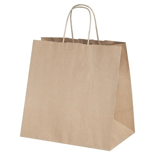 Flat Saplı Kraft Kağıt Çanta 27x16x29 50 Adet