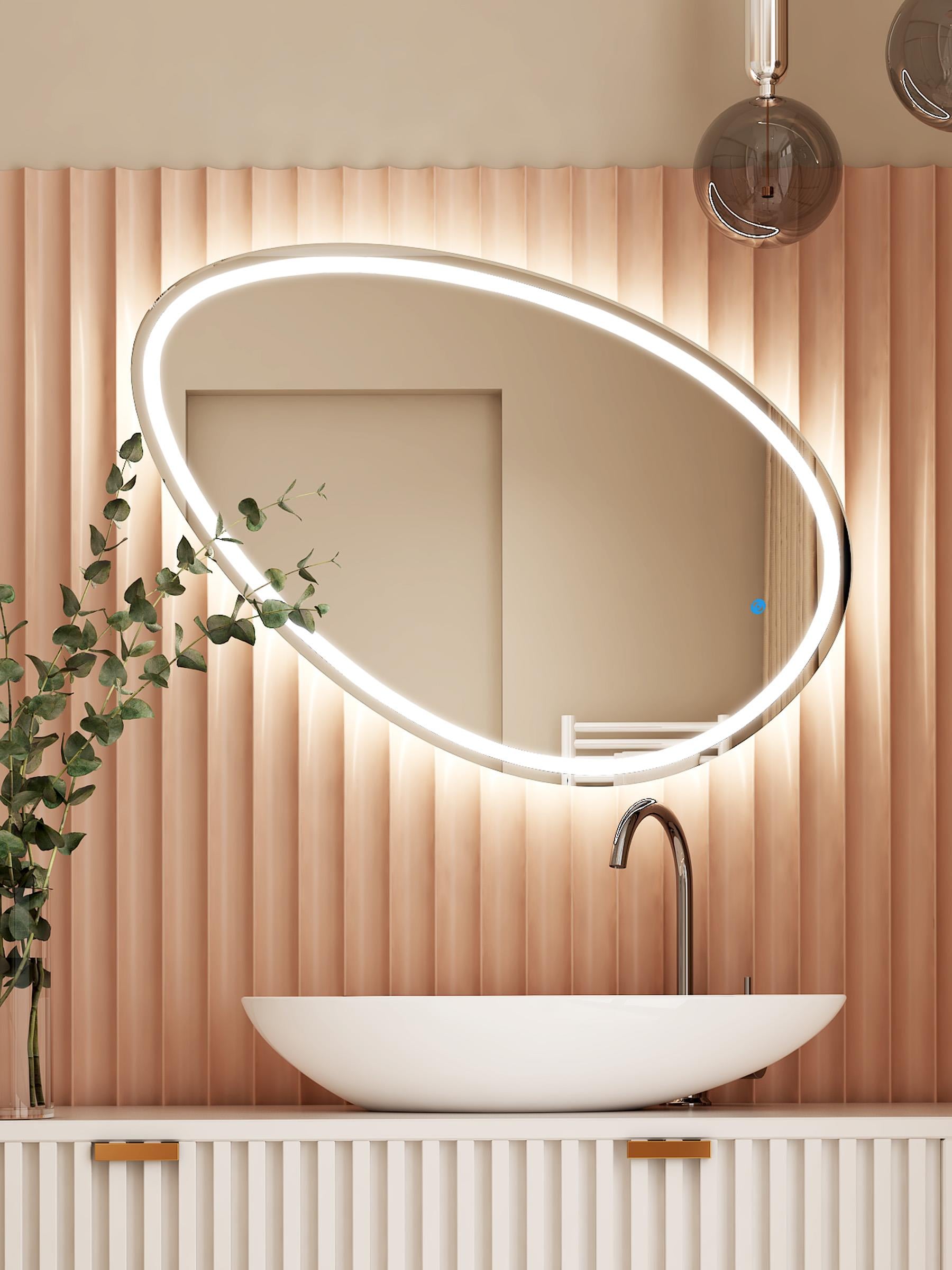 Olive LED Ayna (Satinalı),Satinalı LED Aynalar