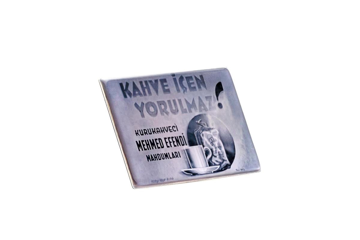 Retro Koleksiyon Magnet 'Kahve İçen Yorulmaz'