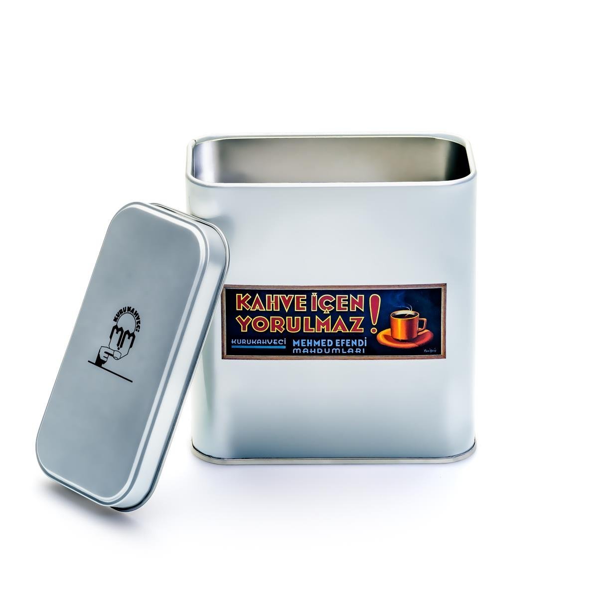 Retro Koleksiyon  Metal Kutu 'Kahve İçen Yorulmaz'