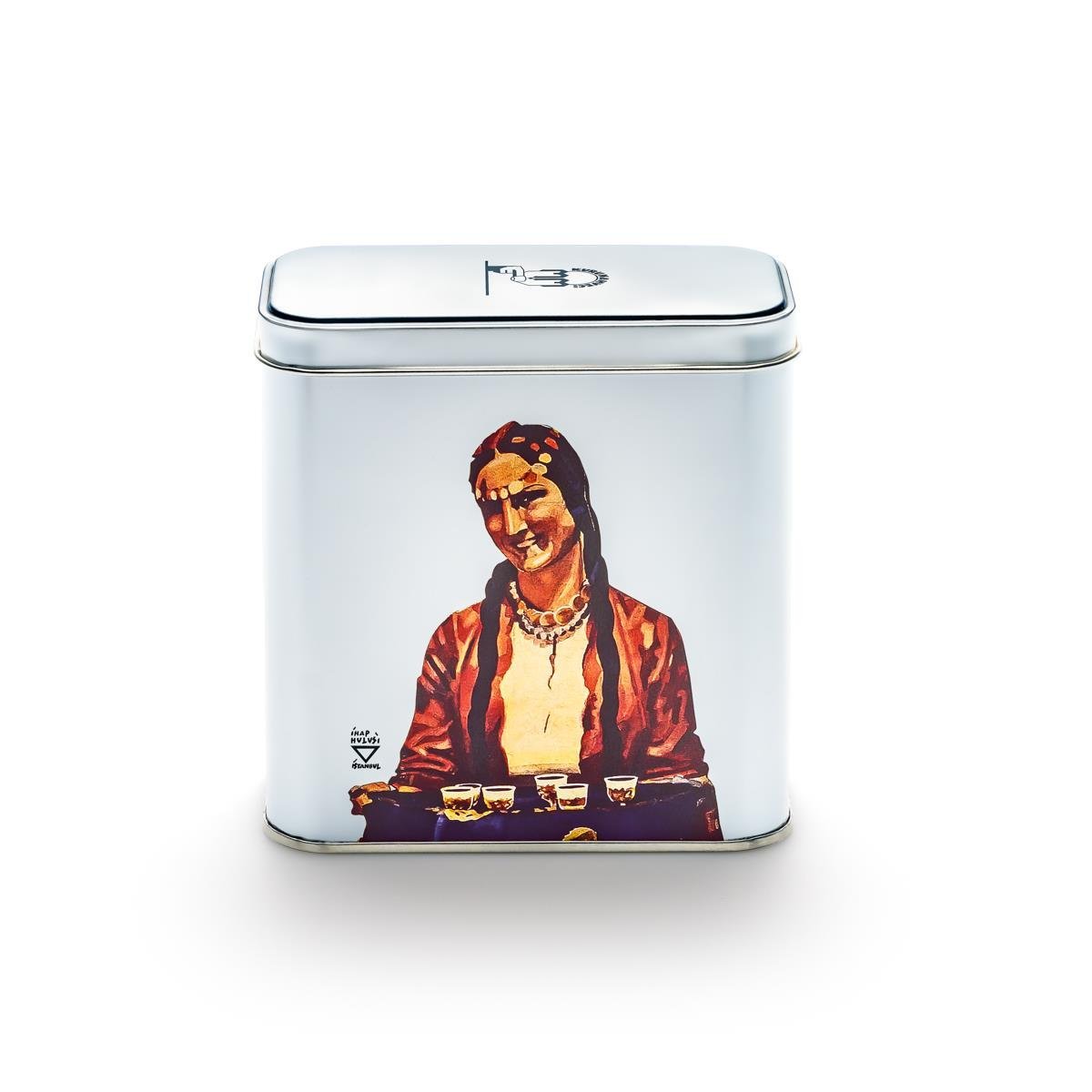 Retro Koleksiyon  Metal Kutu 'Kahve Sunan Kadın'