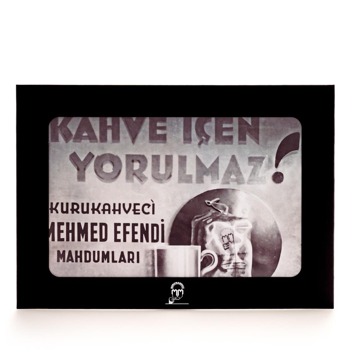 Retro Koleksiyon  Metal Levha 'Kahve İçen Yorulmaz'