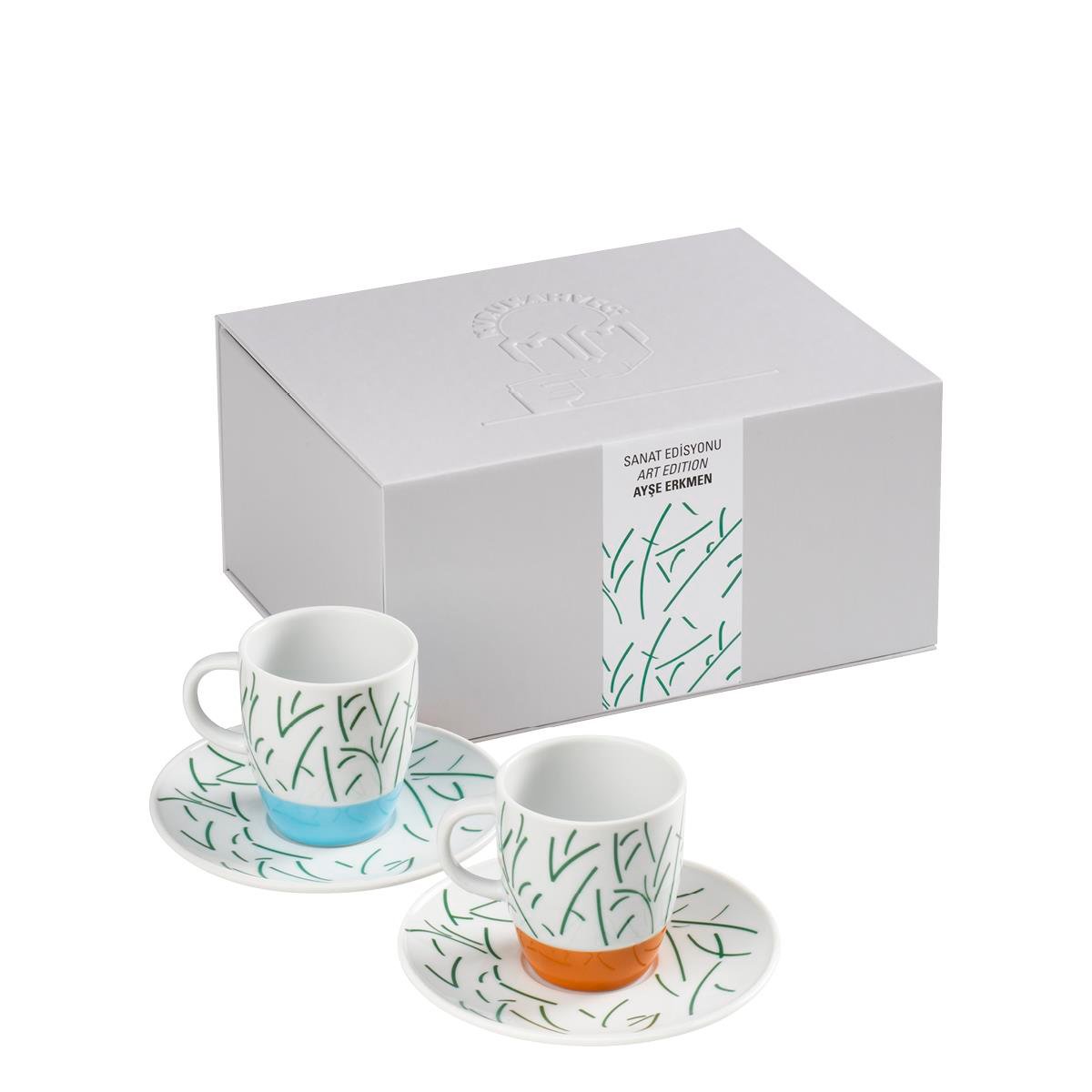 Sanat Edisyonu Ayşe Erkmen Serisi 'Yaprak' 2li Fincan Seti