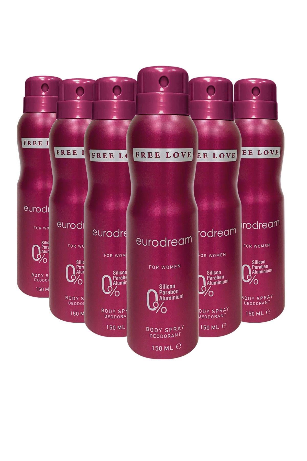 Free Love Eurodream Kadın Deodorant 150 ml 6 Adet