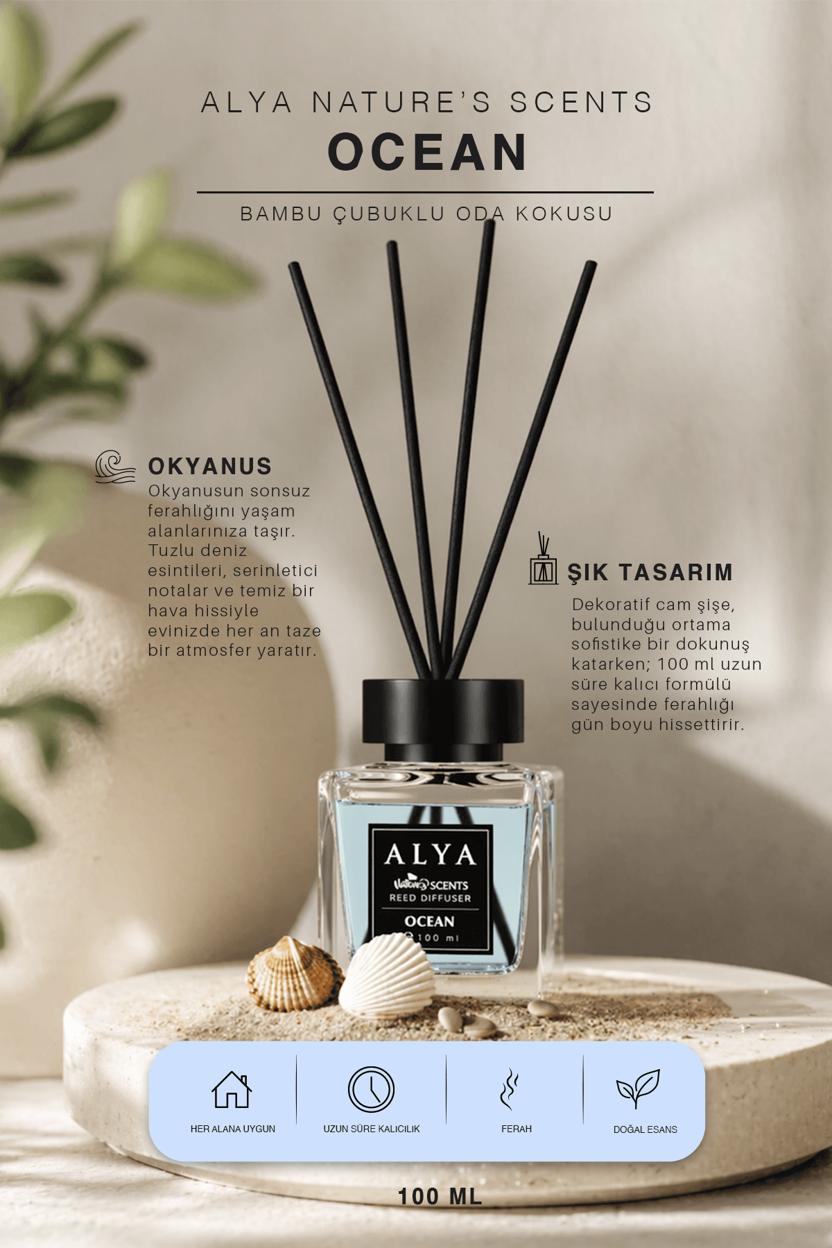 Nature's Scents Oceann Bambu Çubuklu Oda Kokusu