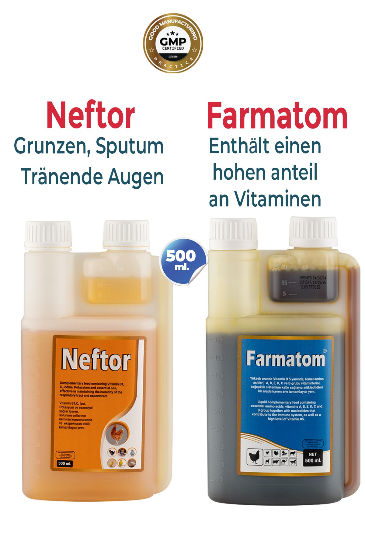 2-teiliges Geflügel-Set 1 lt Neftor Growl 1 lt Farmatom Vitamin