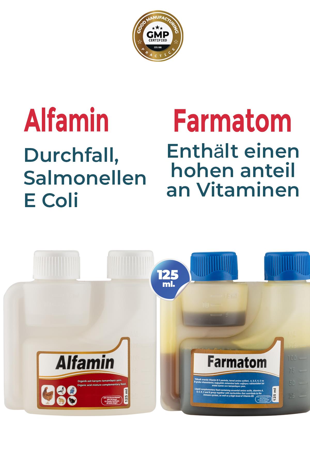 Geflügel 2er Set 125ml Alfamin Durchfall 125 ml Farmatom Vitamin