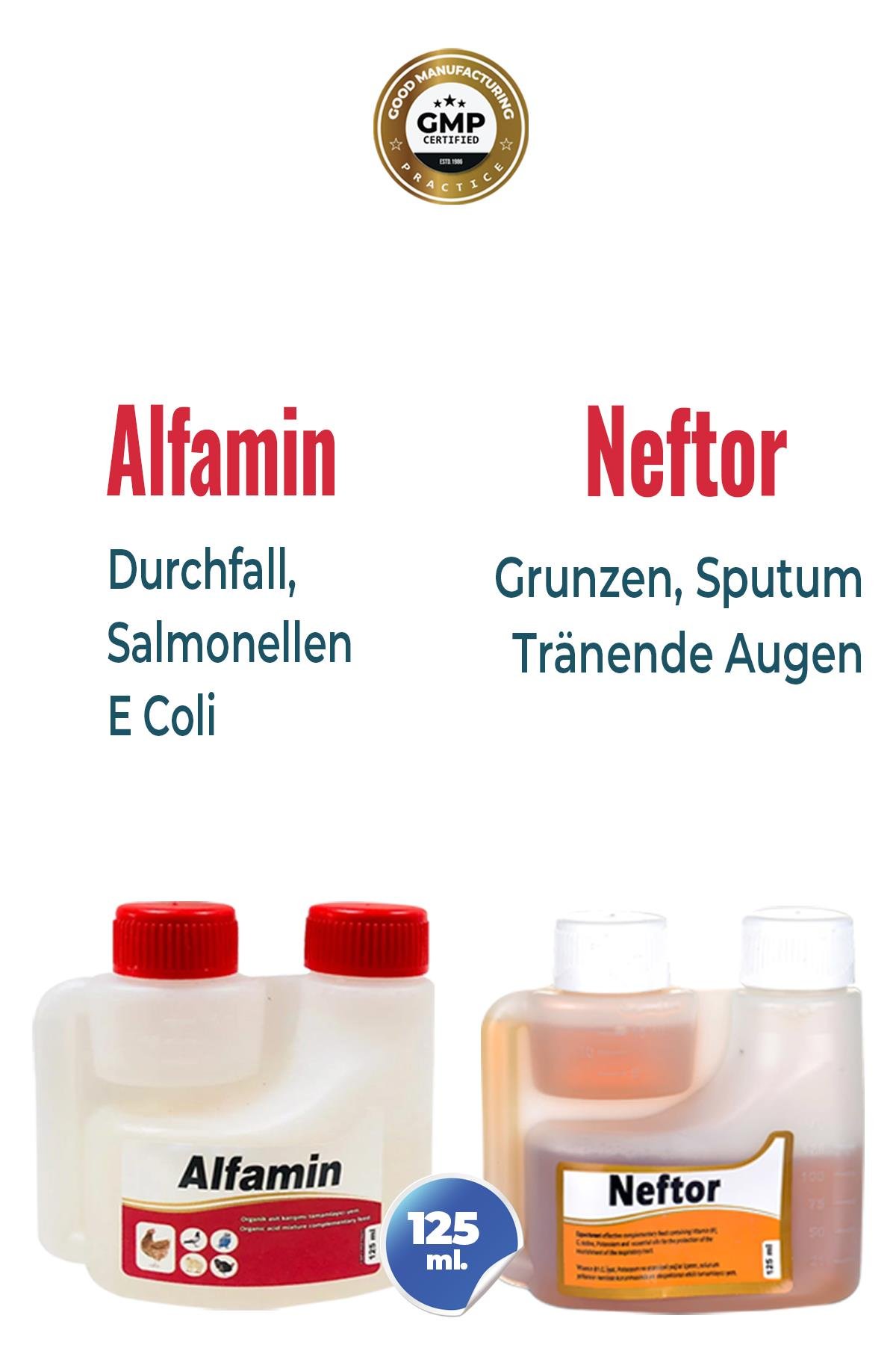 Geflügel 2er-Set 125ml Neftor Keuchhusten 125ml Alfamin Durchfall 