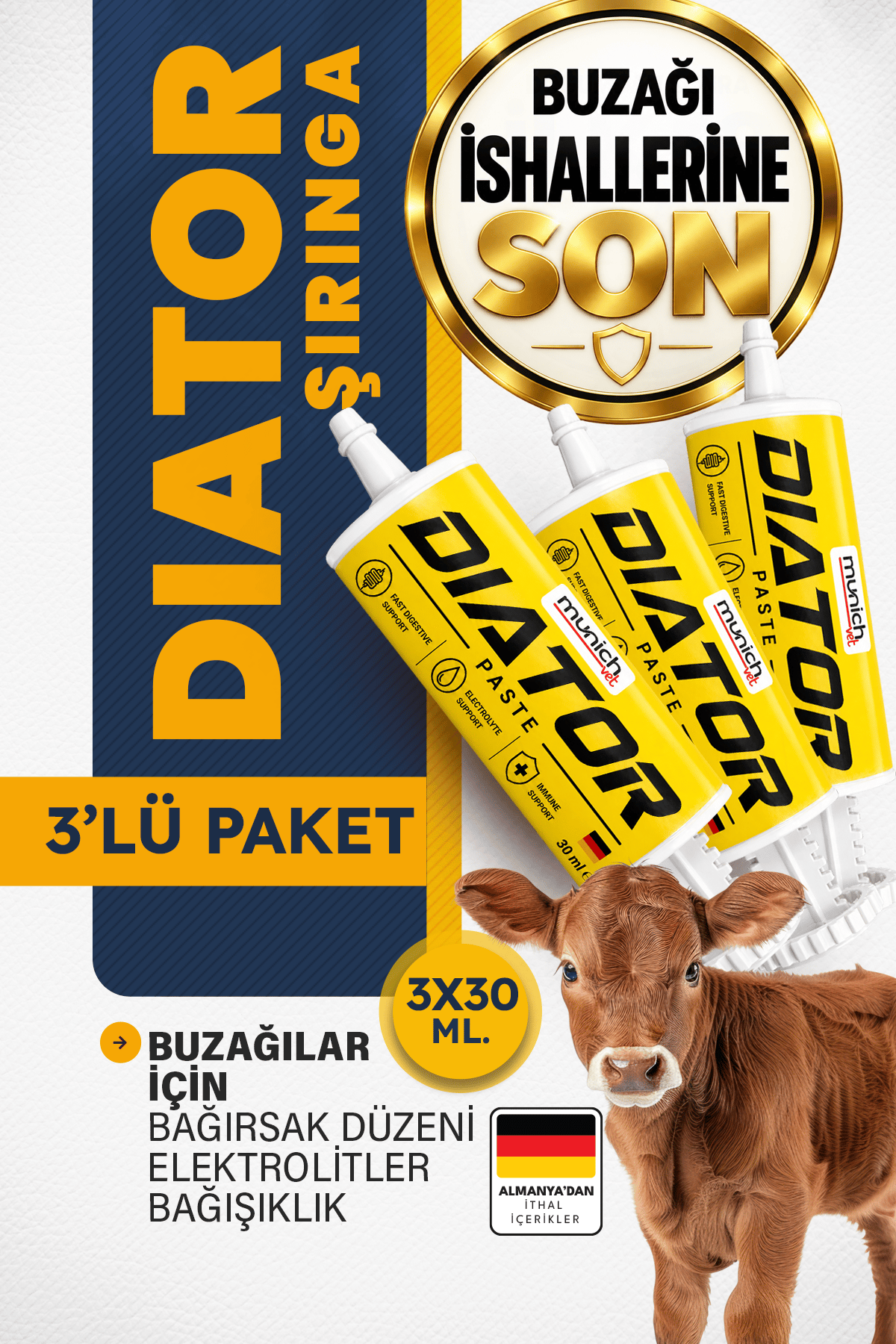 Munich Vet Diator Buzağı İshal  Şırıngası 3 adet