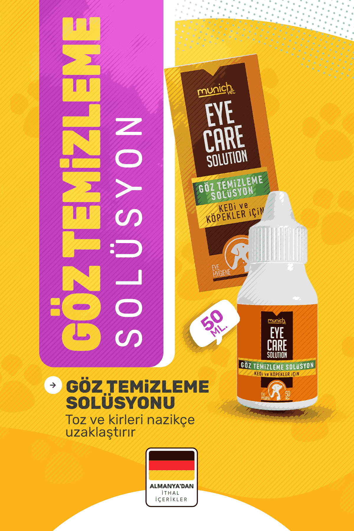Munich Vet Eye Clean Kedi Göz Temizleme Solüsyonu 50 ml