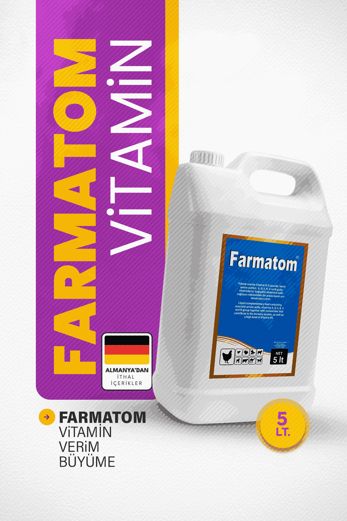 Munich Vet Farmatom Kanatlı Vitamini 5 litre