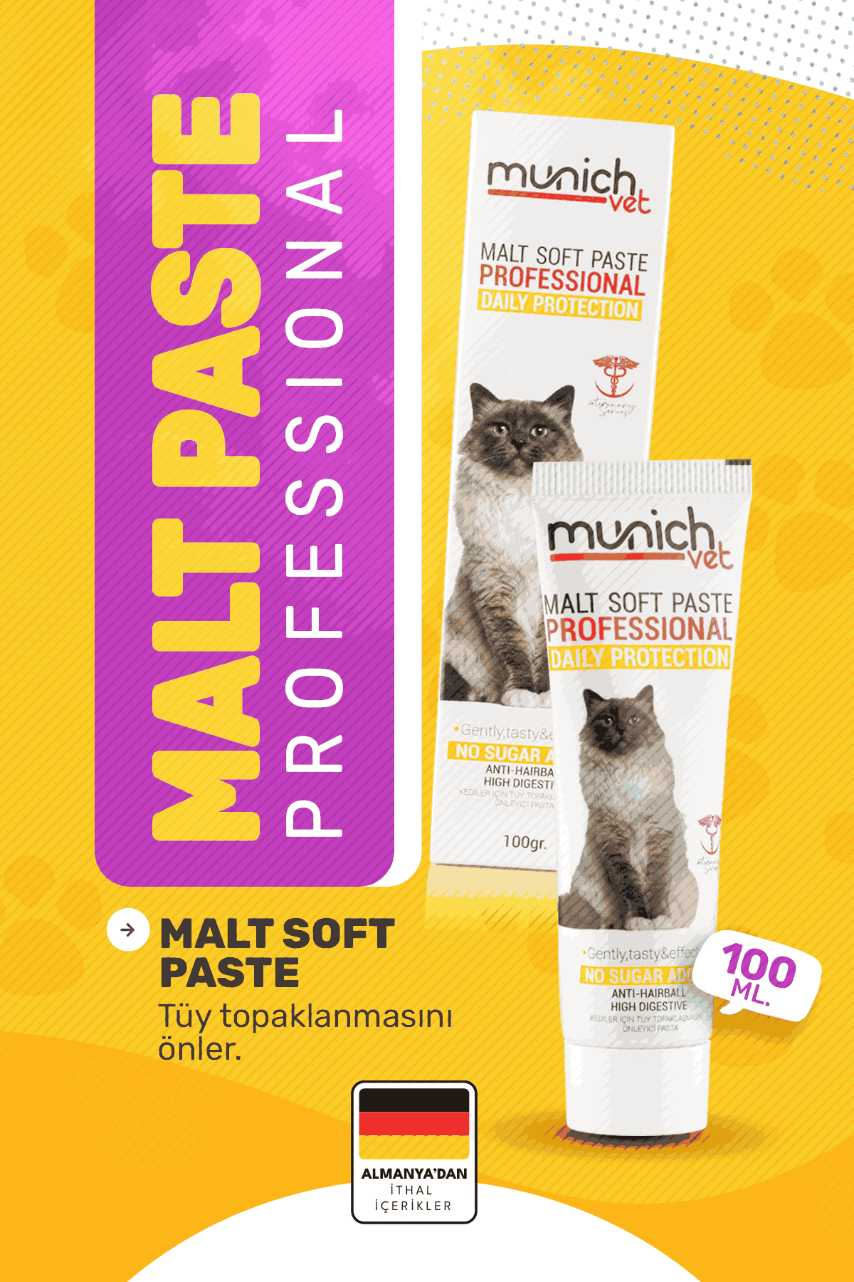 Munich Vet Malt Paste tüy yumağı önleyici macun 100 gr