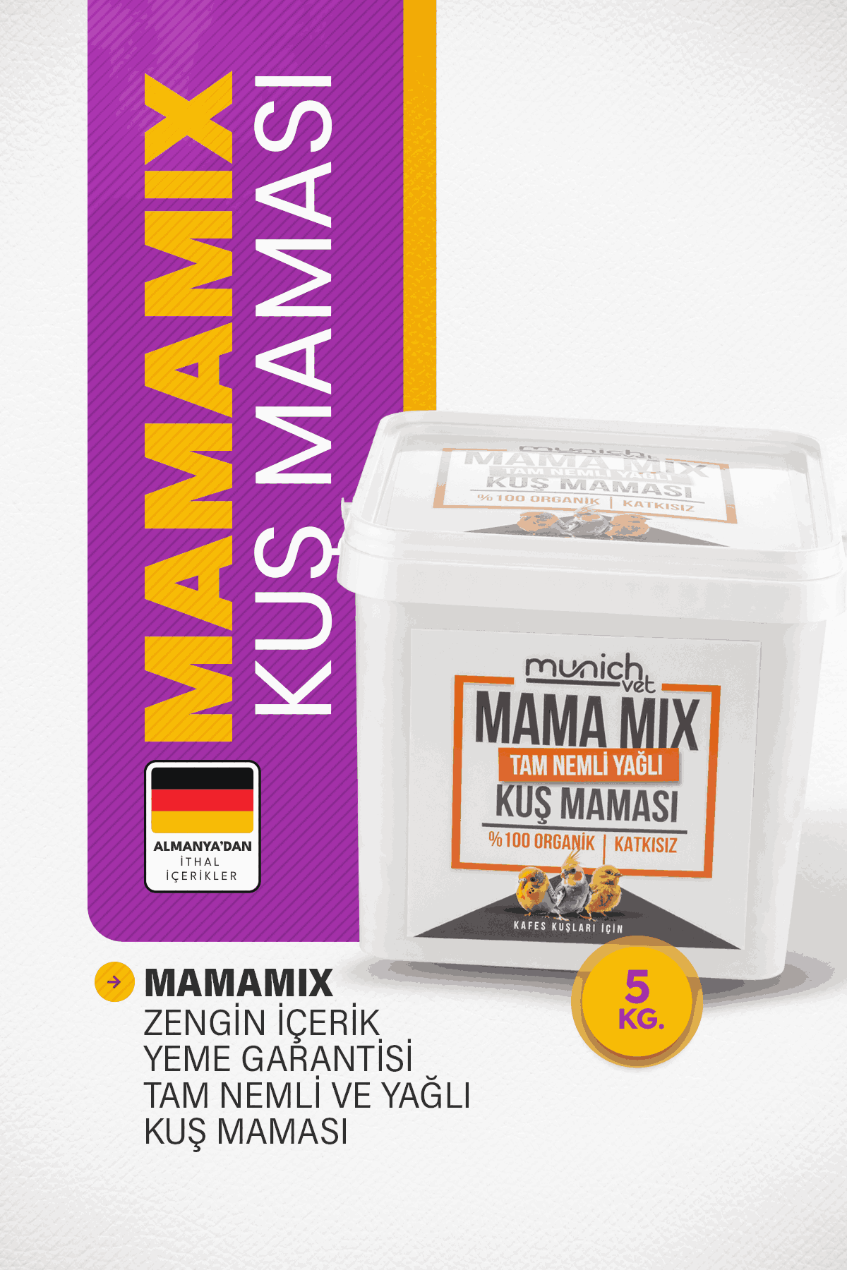 Munich Vet Mama Mix Nemli Tam Yağlı Mama 5 kg