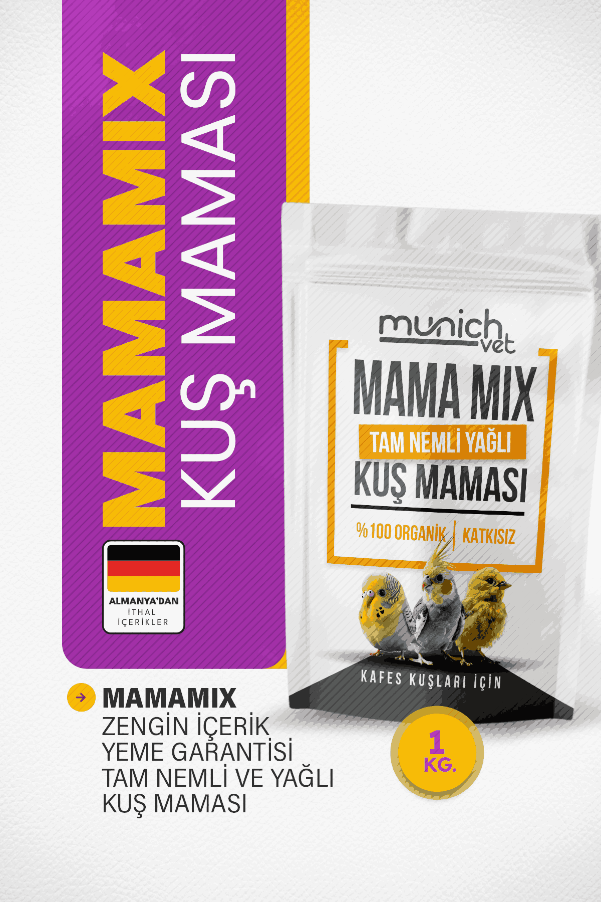 Munich Vet Mama Mix Nemli Tam Yağlı Mama 1 kg